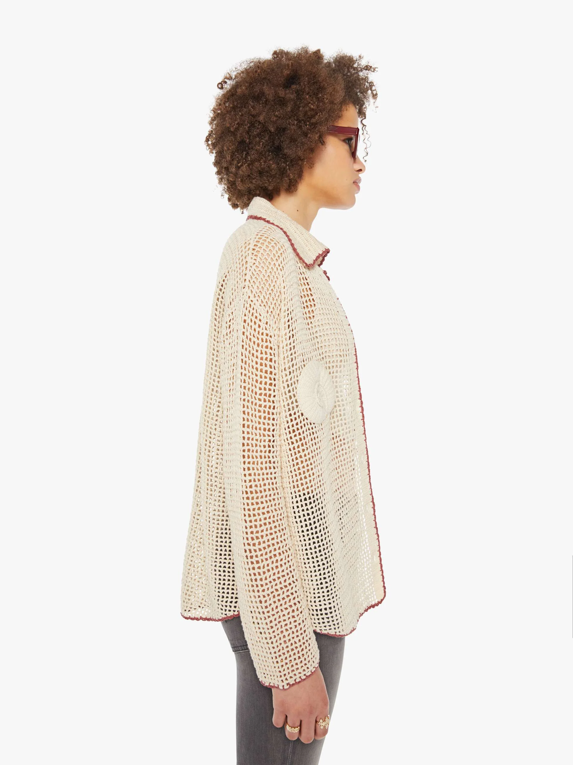 Alix Of Bohemia Emery Crochet Shirt - Nautilus - Image 3