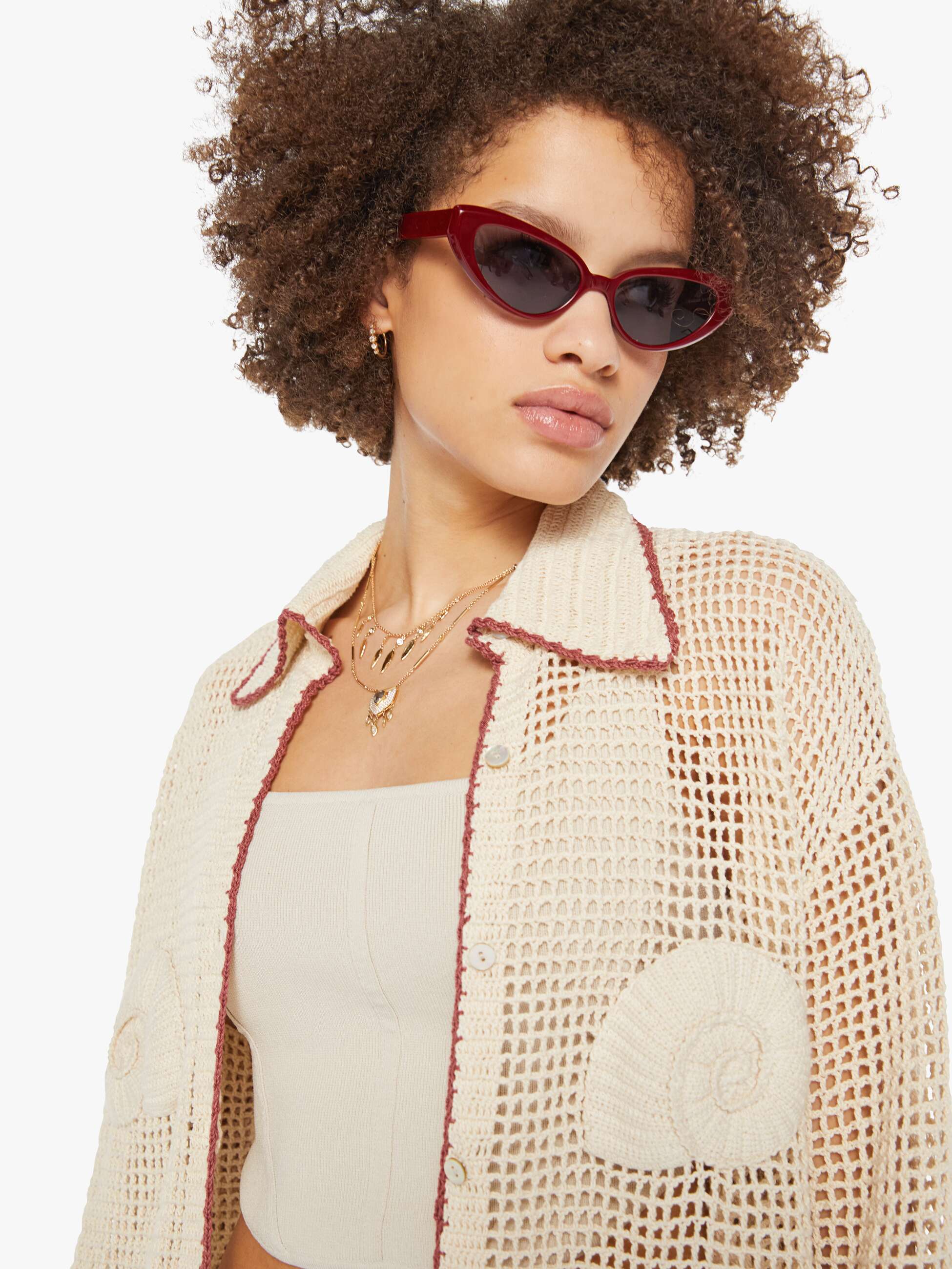 Alix Of Bohemia Emery Crochet Shirt - Nautilus - Image 6