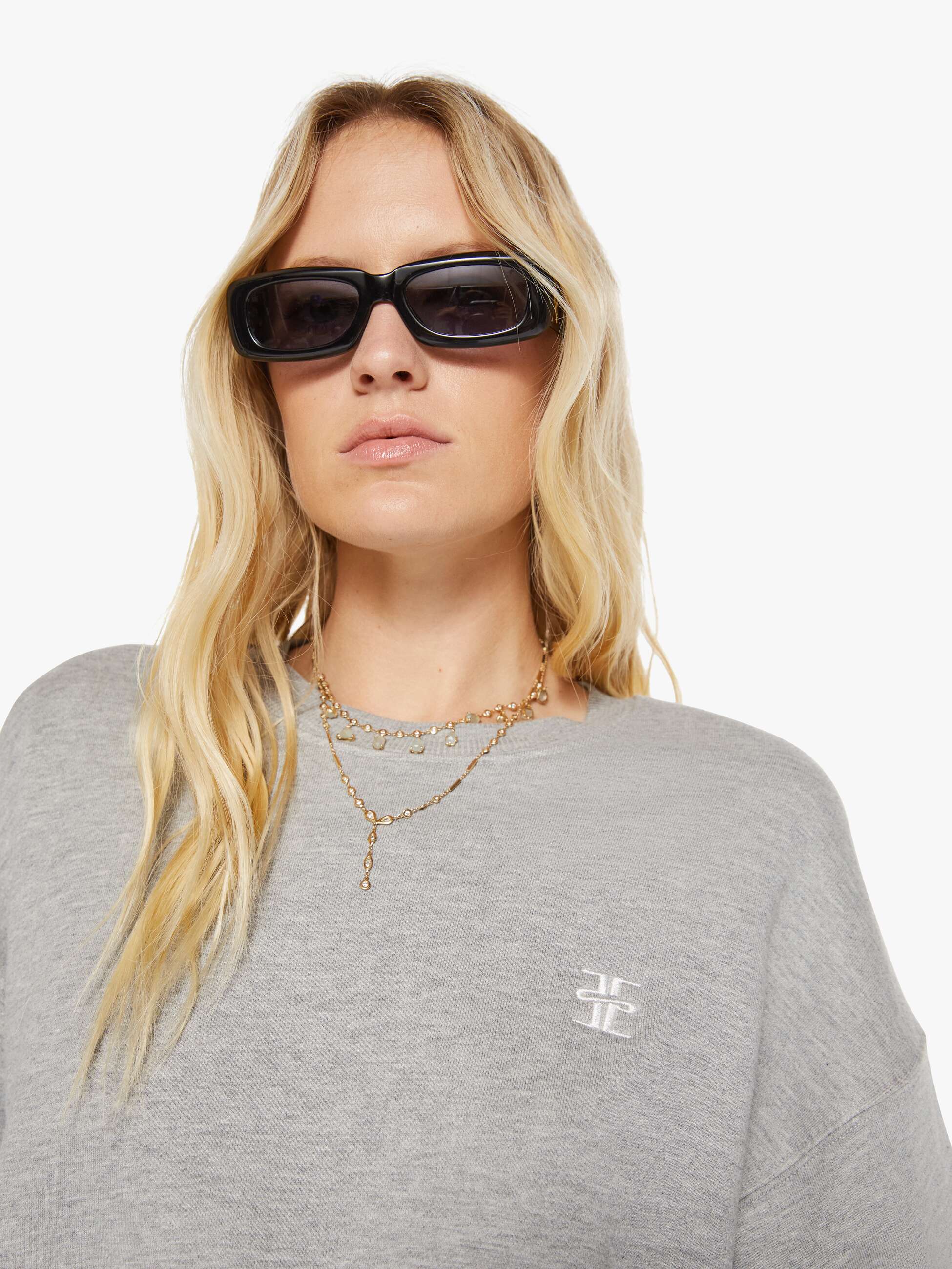 Eterne Cropped Crewneck Sweatshirt - Heather Grey - Image 6