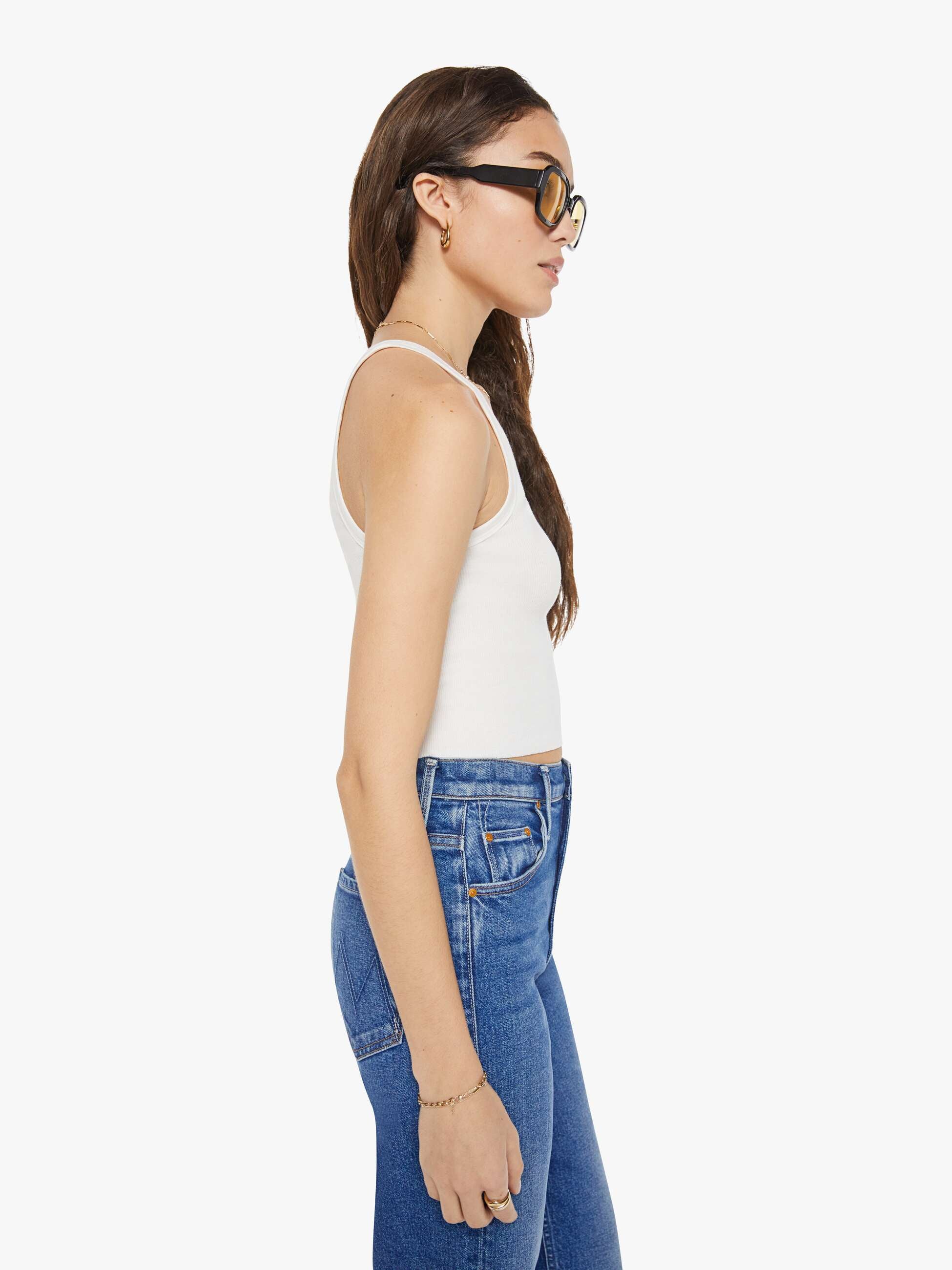 Eterne Cropped Rib Tank - Ivory - Image 3