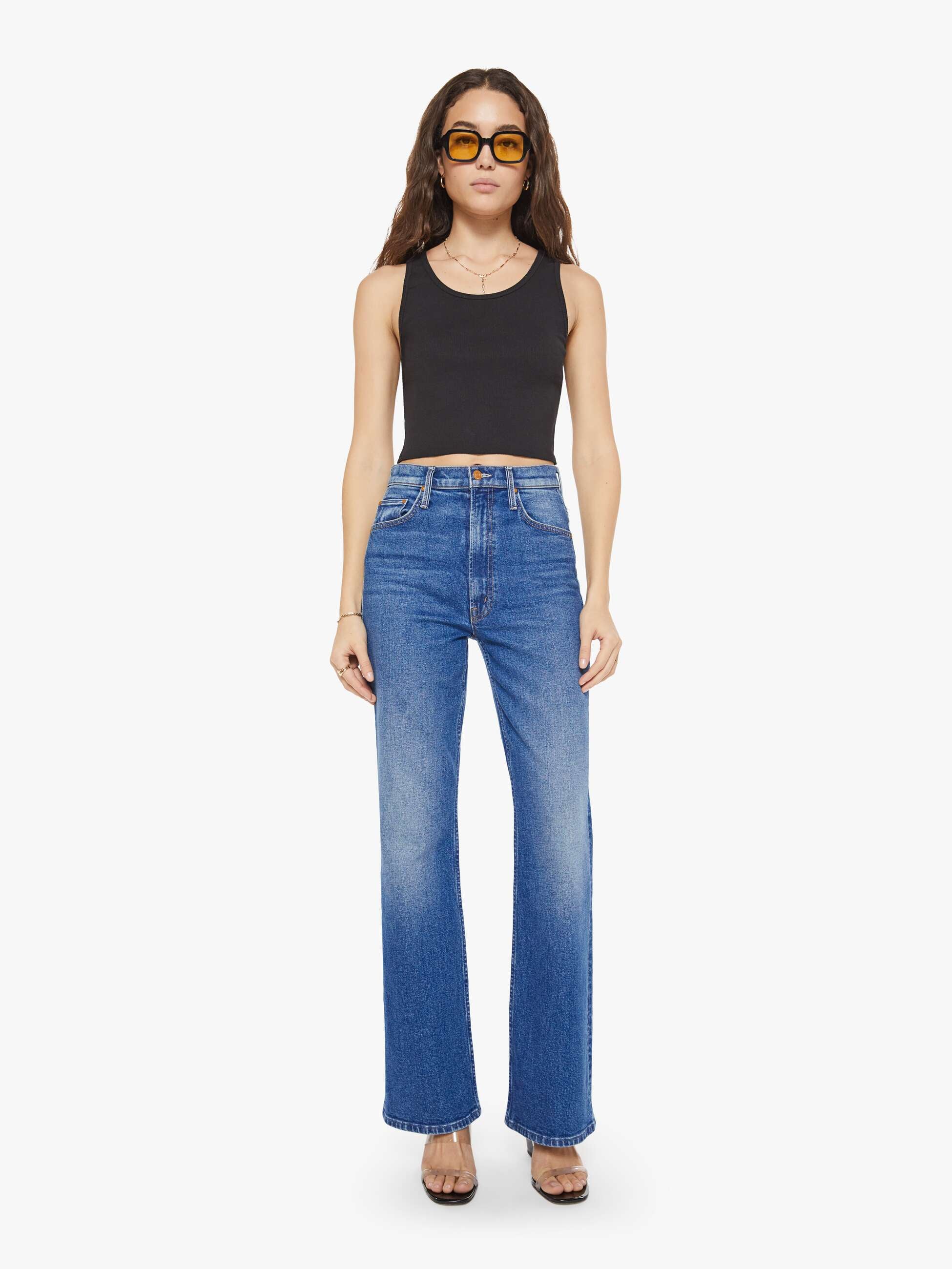 Eterne Cropped Scoop Neck Tank - Black - Image 5
