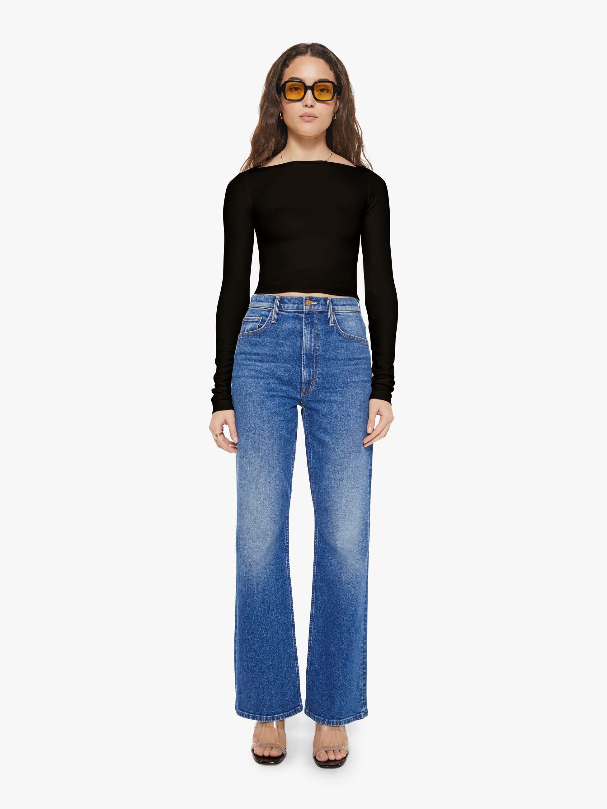 Eterne Long Sleeve Boatneck Top - Black - Image 4