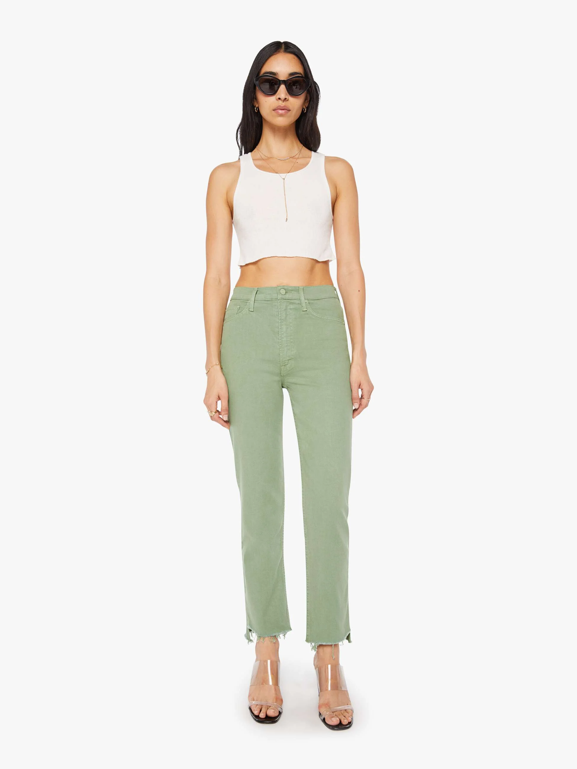 High Waisted Rider Ankle Step Fray - Mistletoe - Image 2