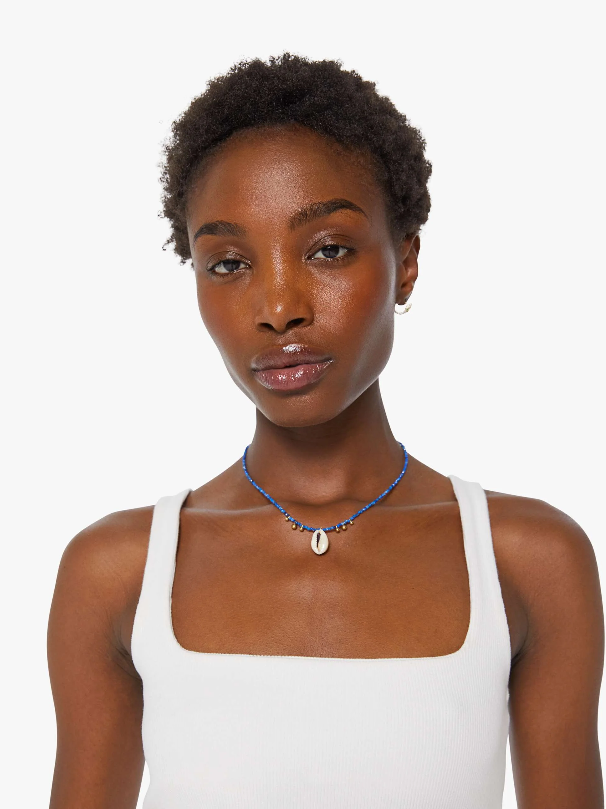 LUDA Beaded Necklace - Lapis Shell