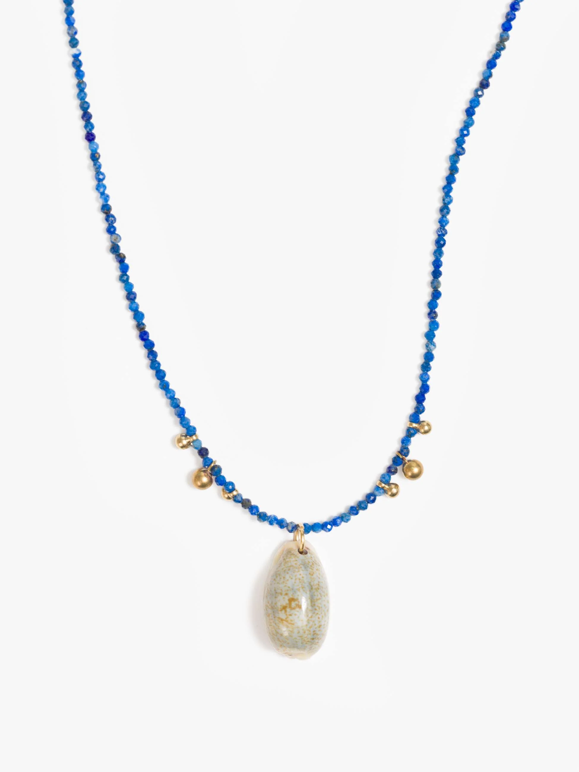 LUDA Beaded Necklace - Lapis Shell - Image 2