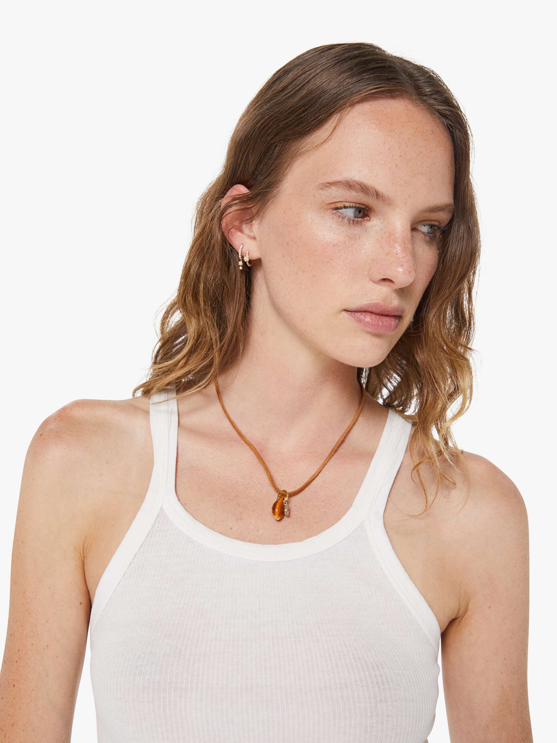 LUDA Suede Necklace - Brown Cowrie
