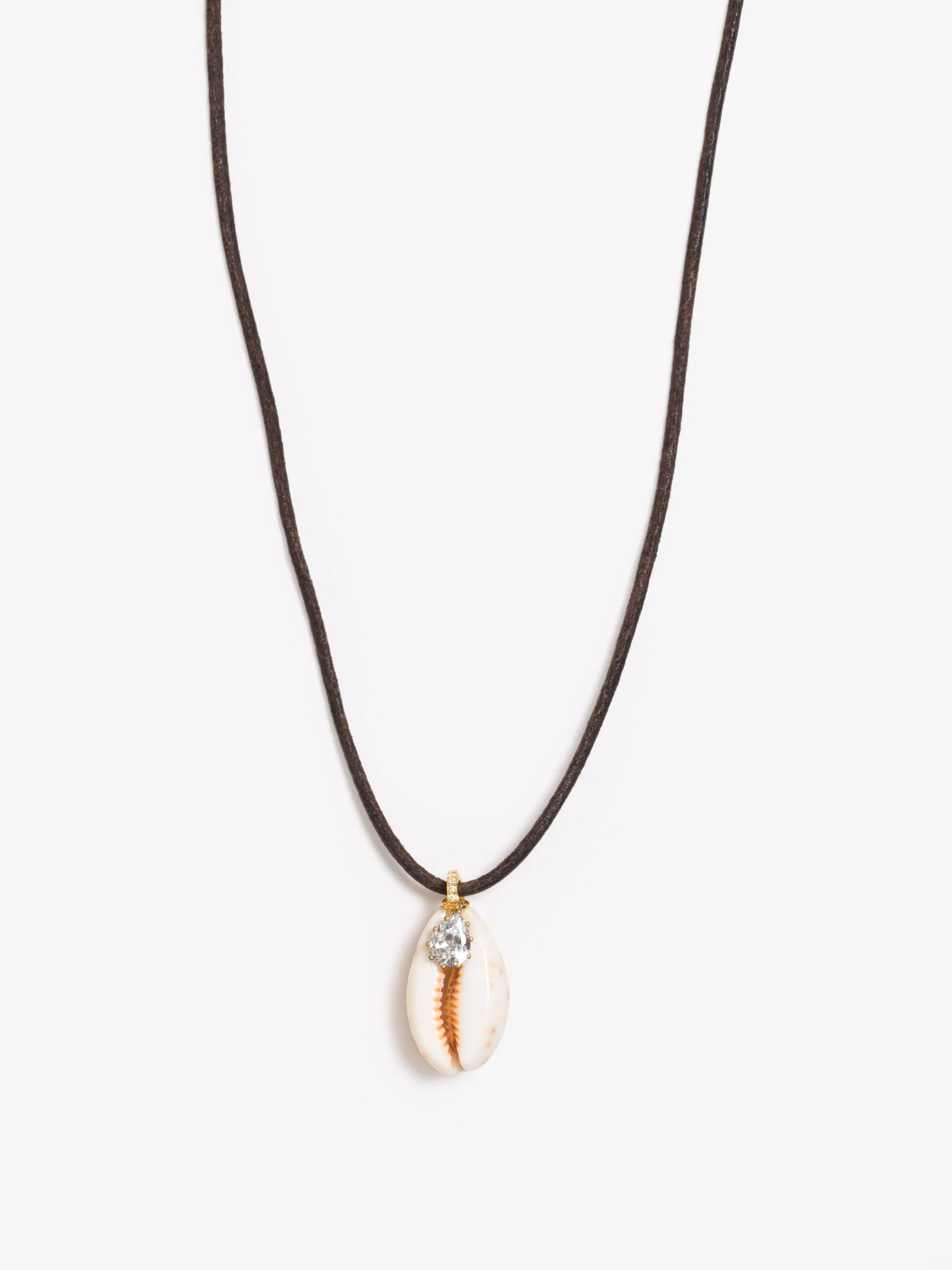 LUDA Suede Necklace - White Cowrie - Image 2