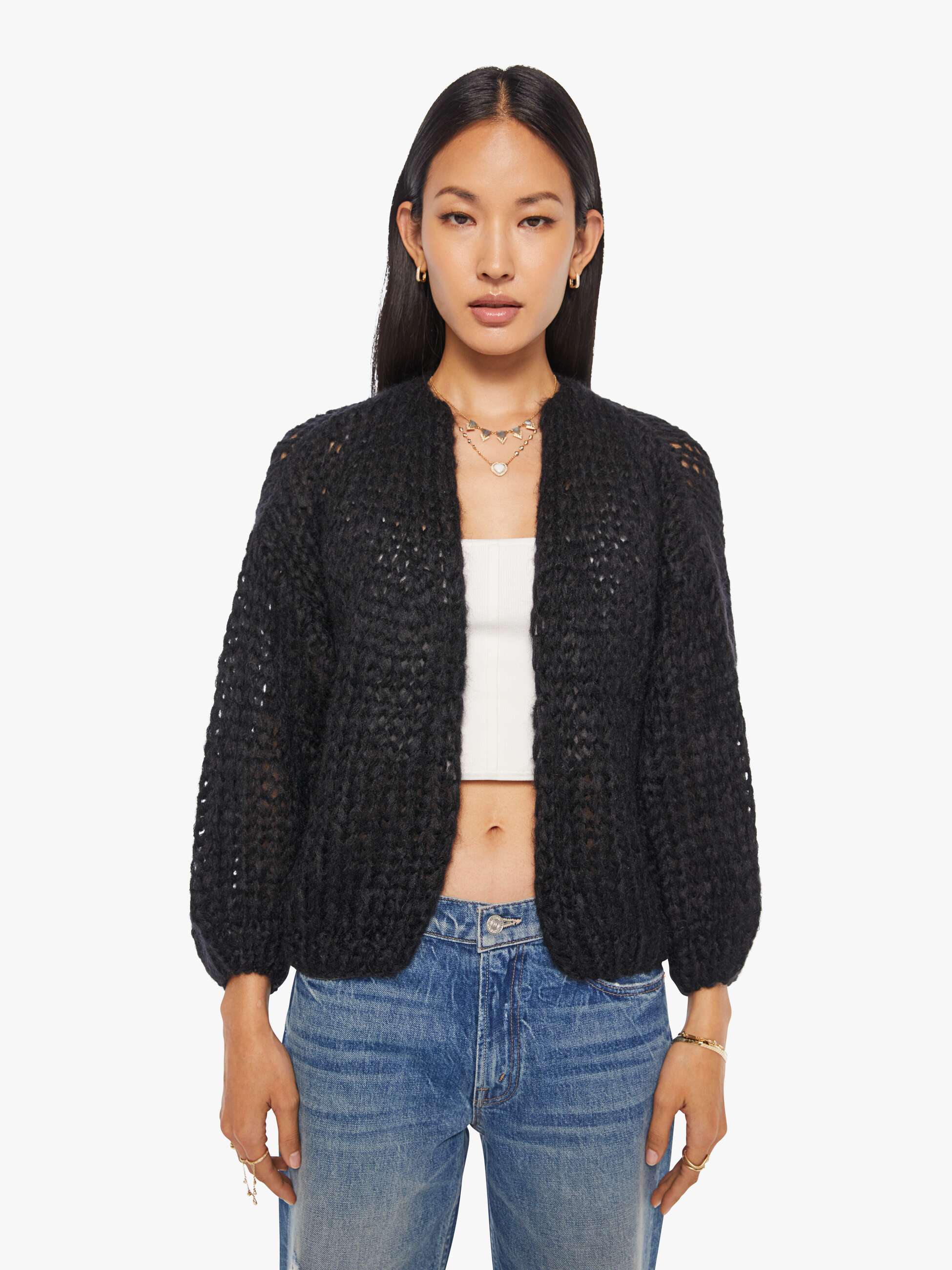 Maiami Big Bomber Cardigan - Black - Image 2