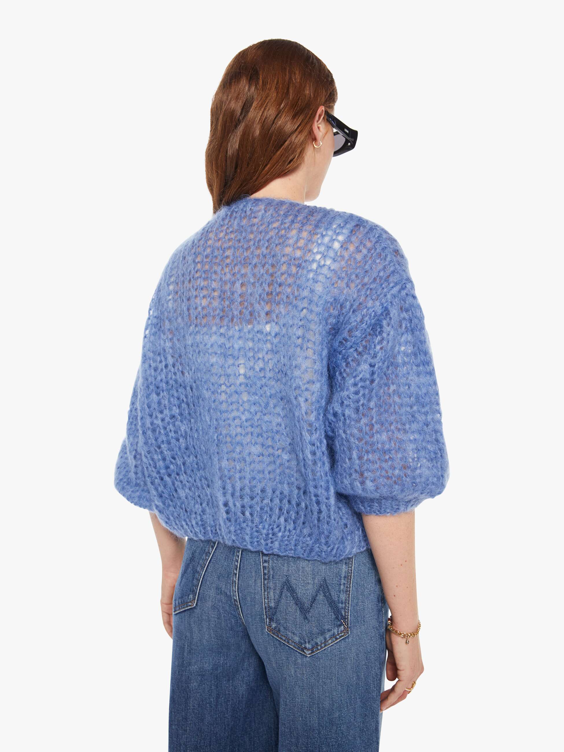 Maiami Mohair Bomber Cardigan - Dove Blue - Image 4