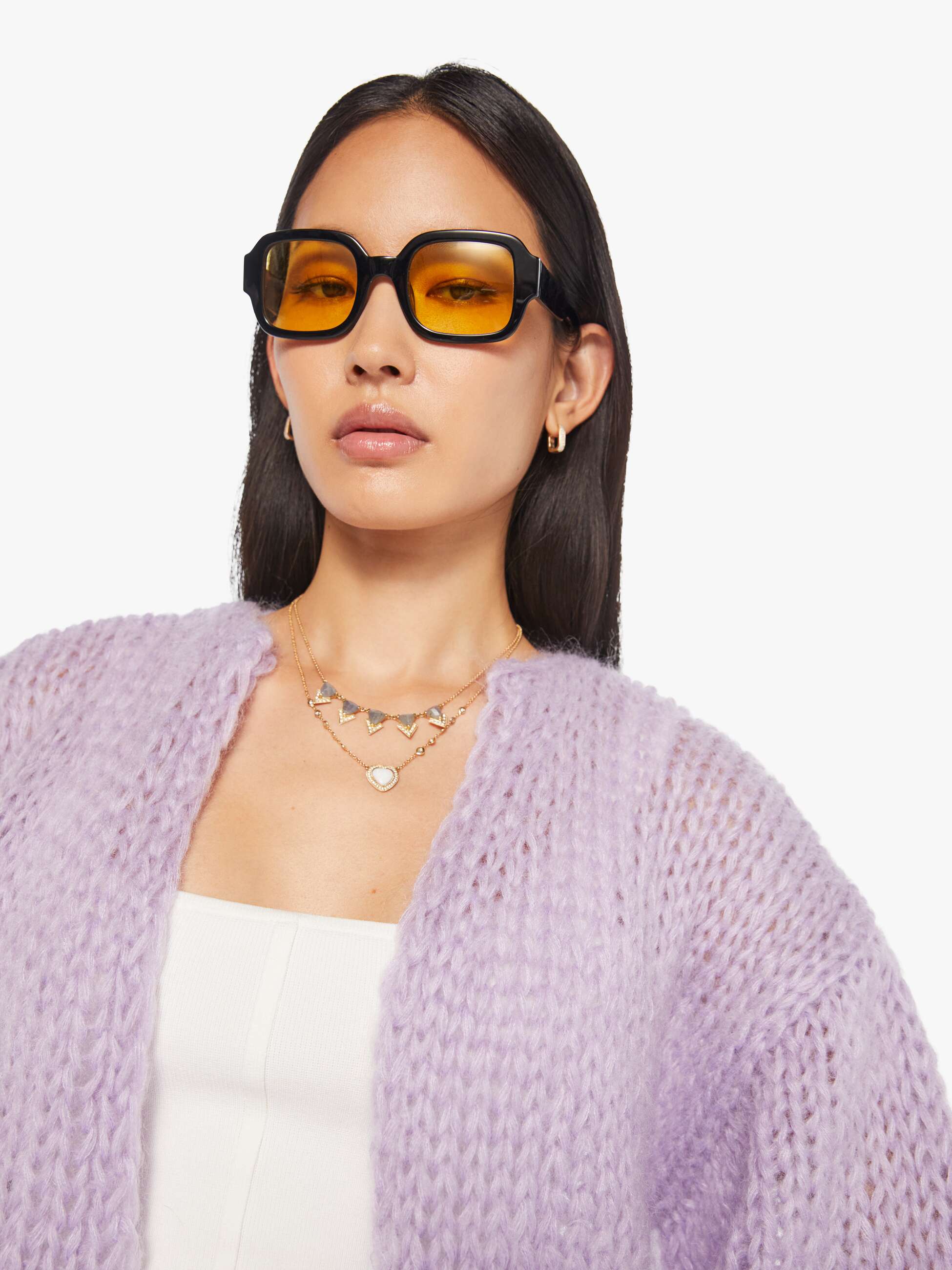 Maiami Mohair Bomber Cardigan - Soft Lavender - Image 6