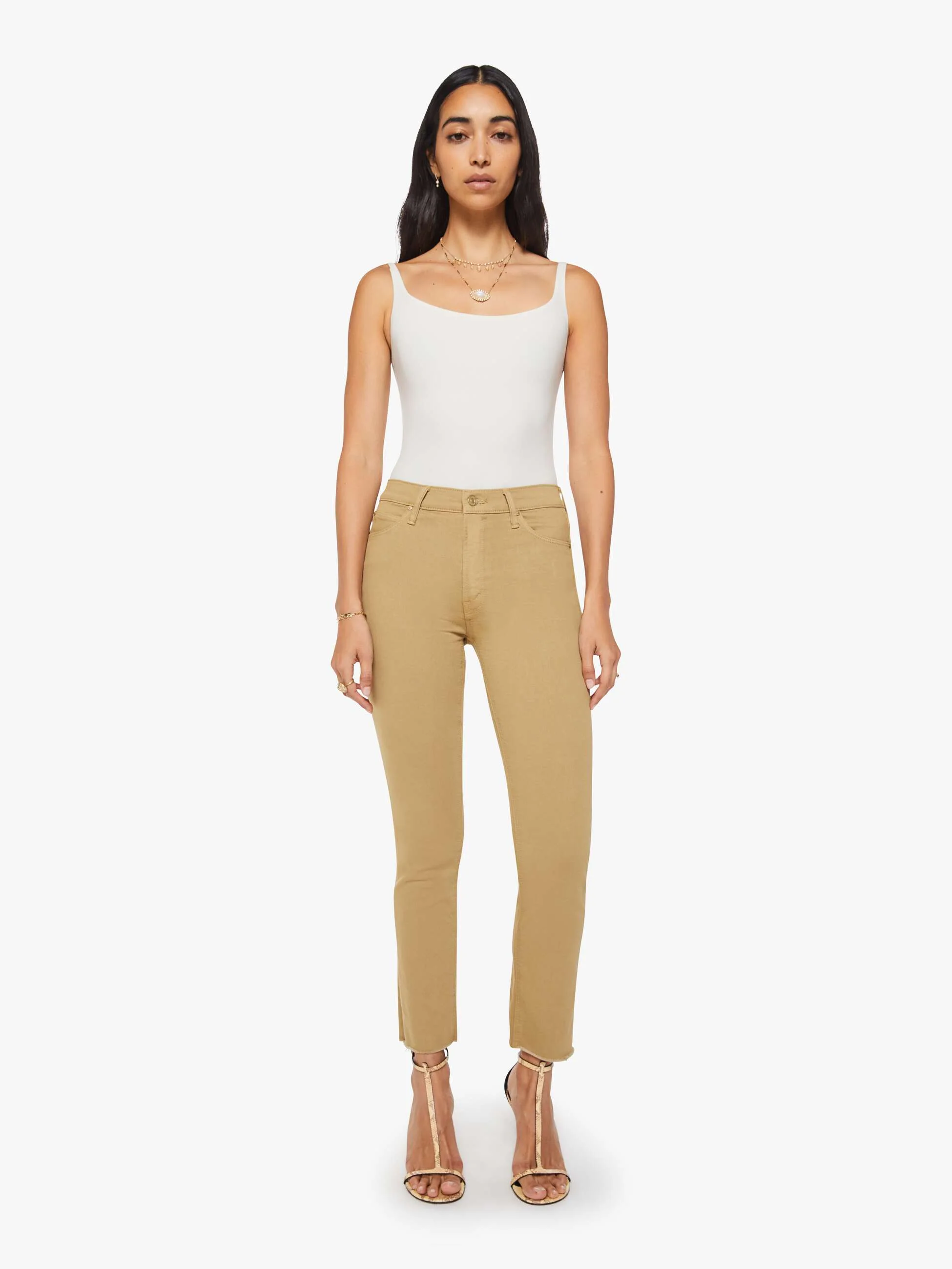 The Mid Rise Dazzler Ankle Fray - Prairie Sand - Image 2