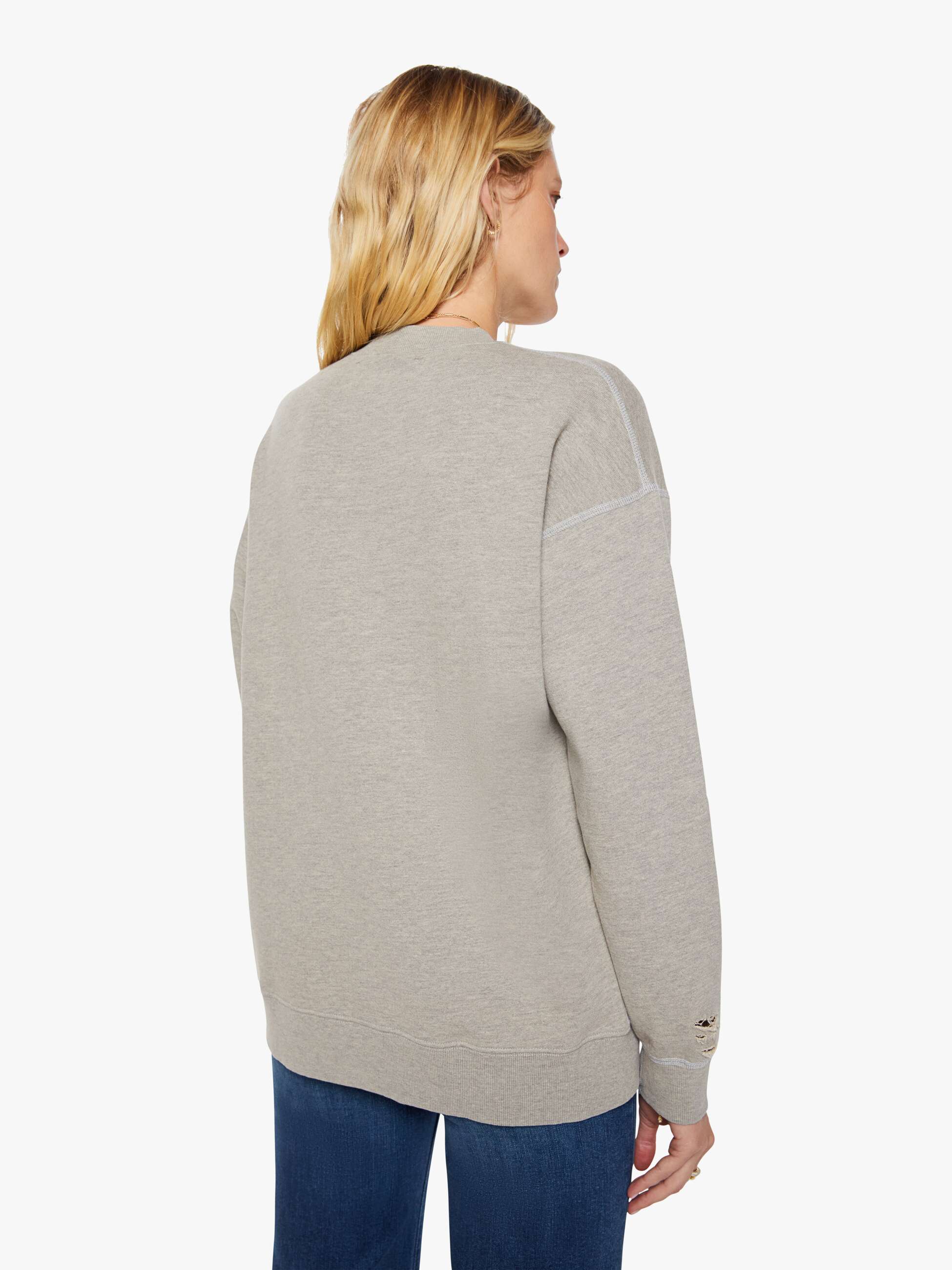 MadeWorn Rolling Stones Destroyed Sweatshirt - Heather Grey - Image 4