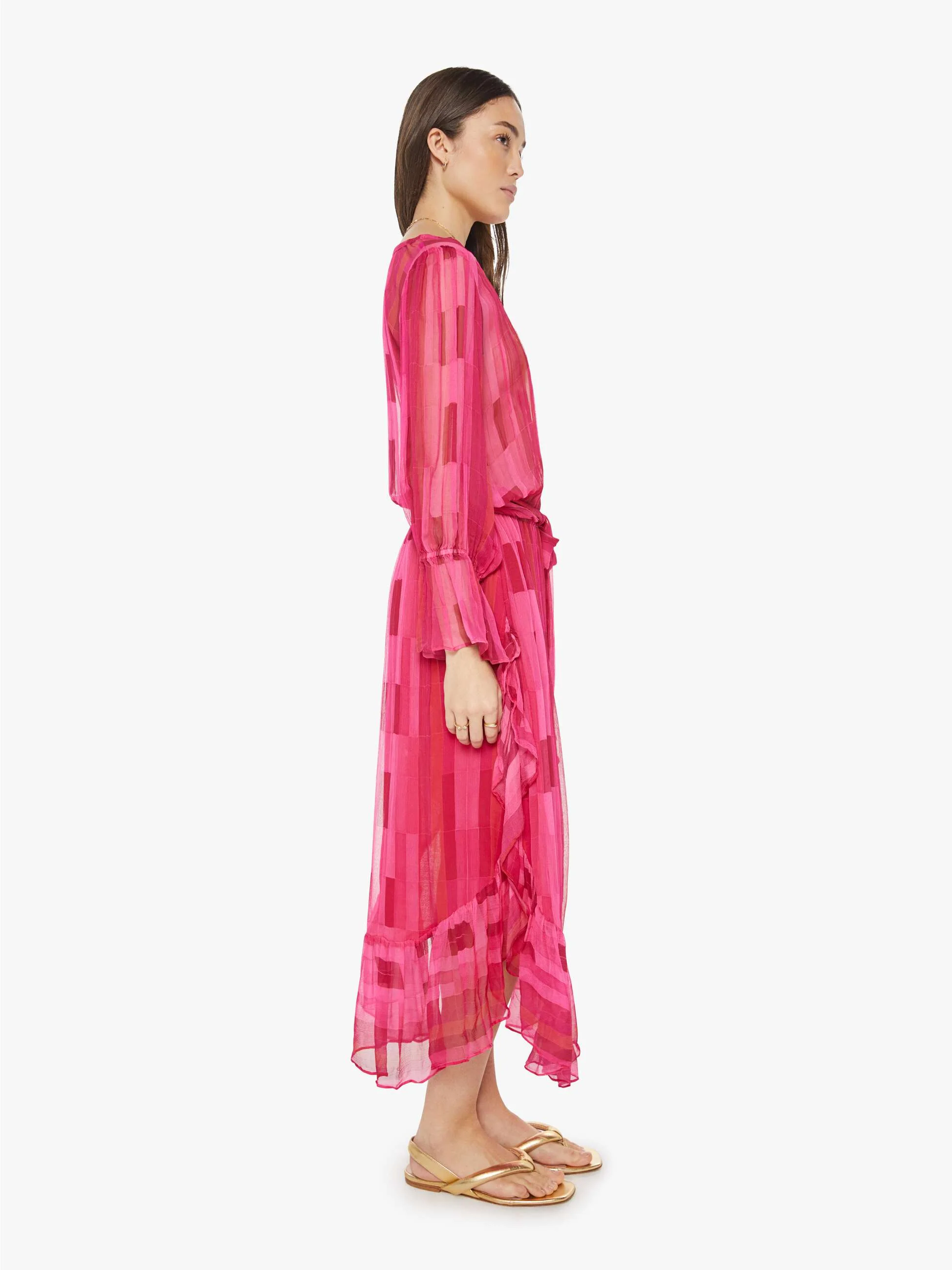 Natalie Martin Camille Dress W Sash - Sea Glass Pink - Image 3