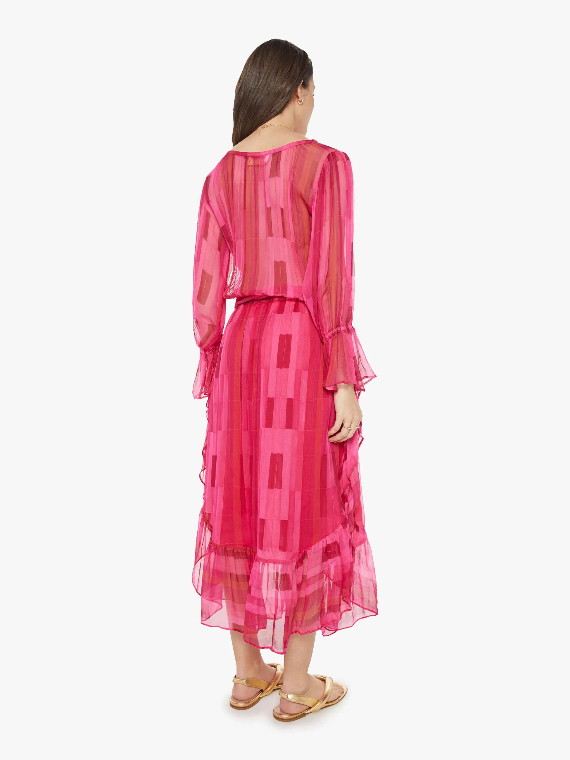 Natalie Martin Camille Dress W Sash - Sea Glass Pink - Image 4