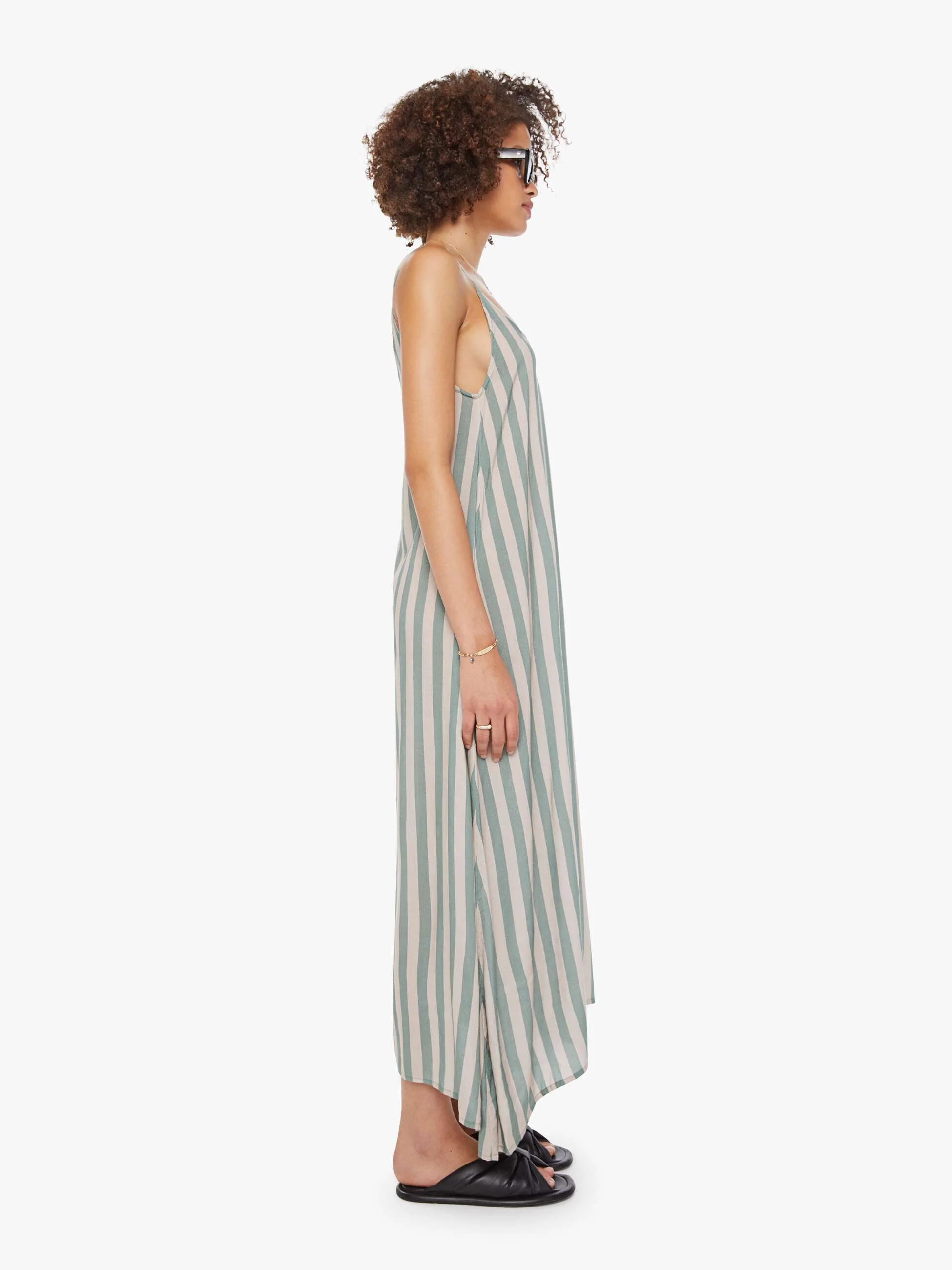 Natalie Martin Heather Maxi Dress - Thick Stripe Jade - Image 3