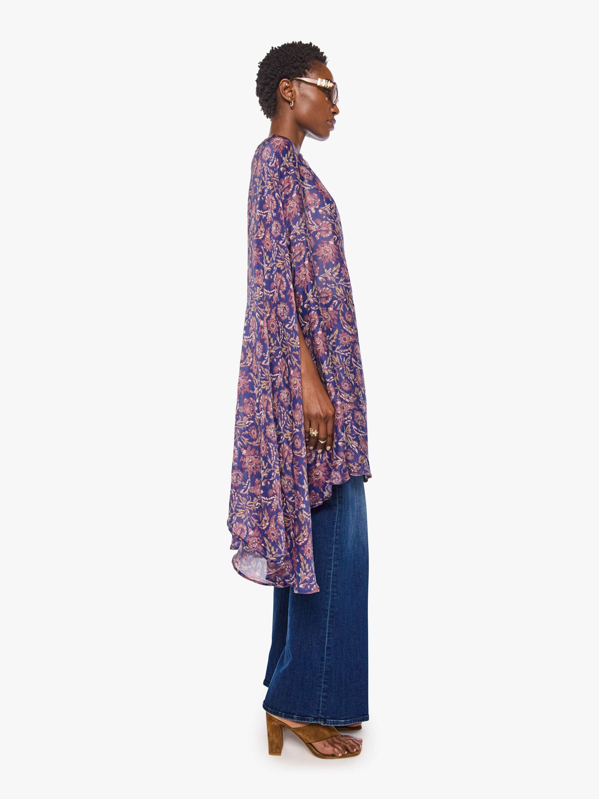Natalie Martin Karis Long Cape - Artichoke Mariner - Image 3