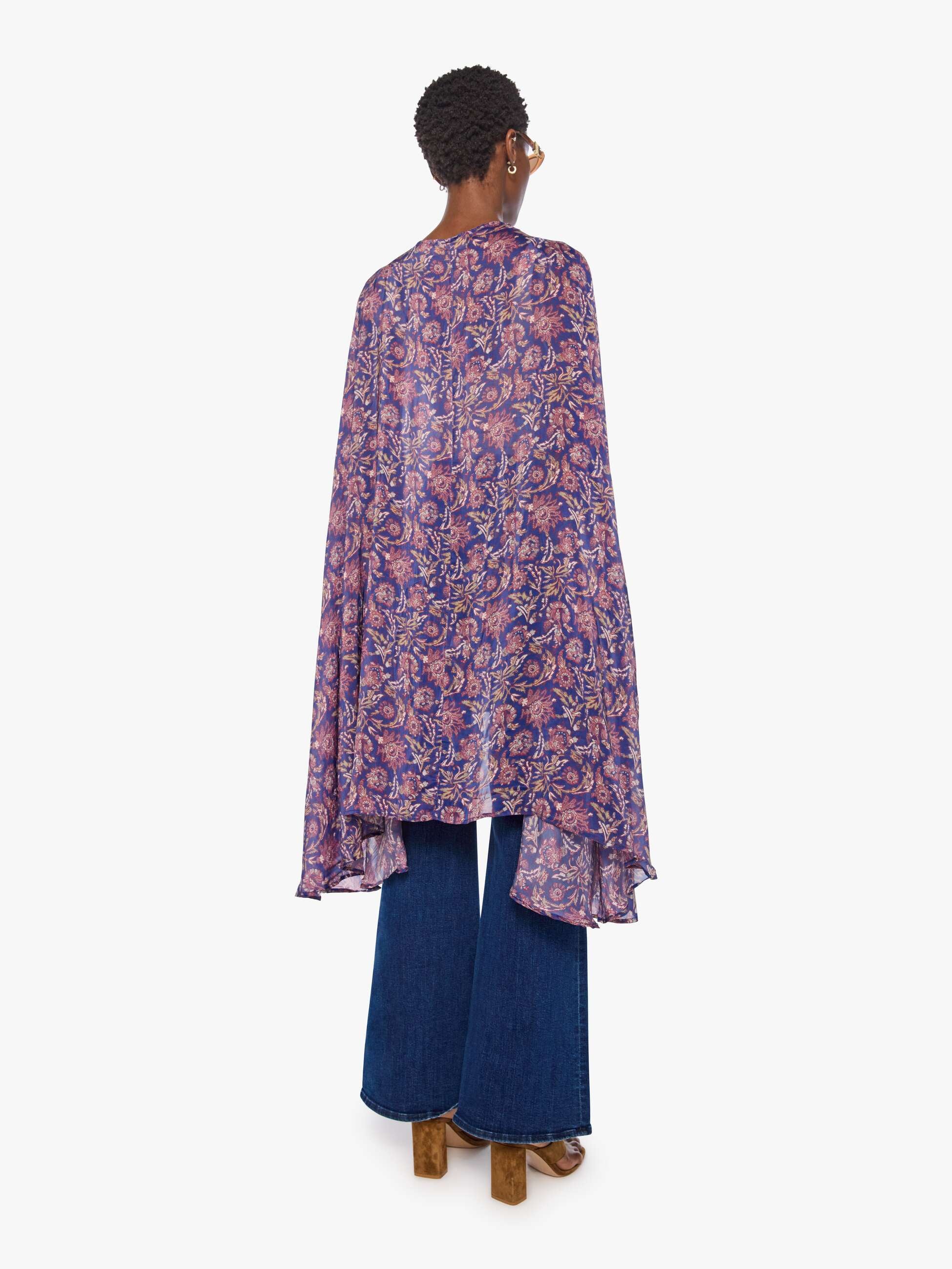 Natalie Martin Karis Long Cape - Artichoke Mariner - Image 4
