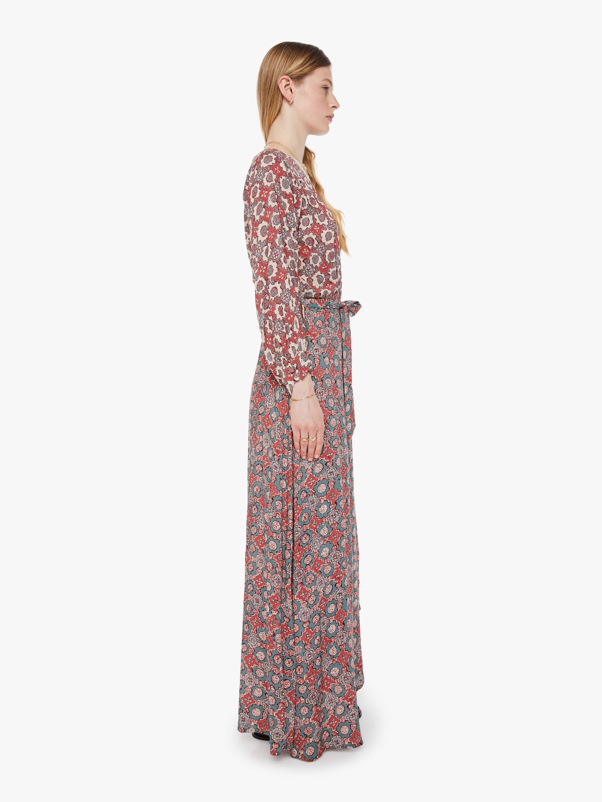 Natalie Martin Kate Long Sleeve Dress - Spanish Tile Combo - Image 3