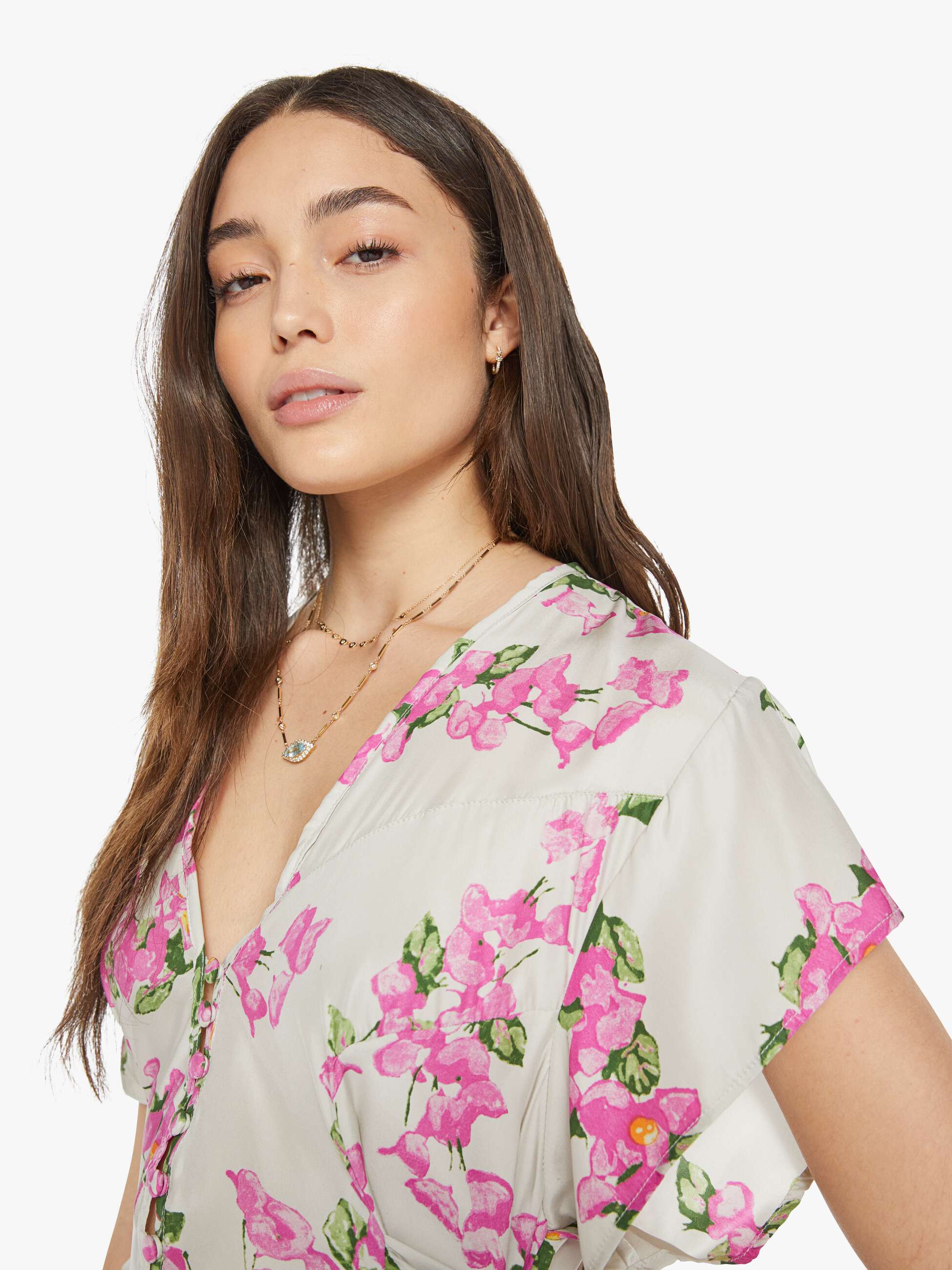 Natalie Martin Monica Dress - Bougainvillea Mother Of Pearl - Image 5