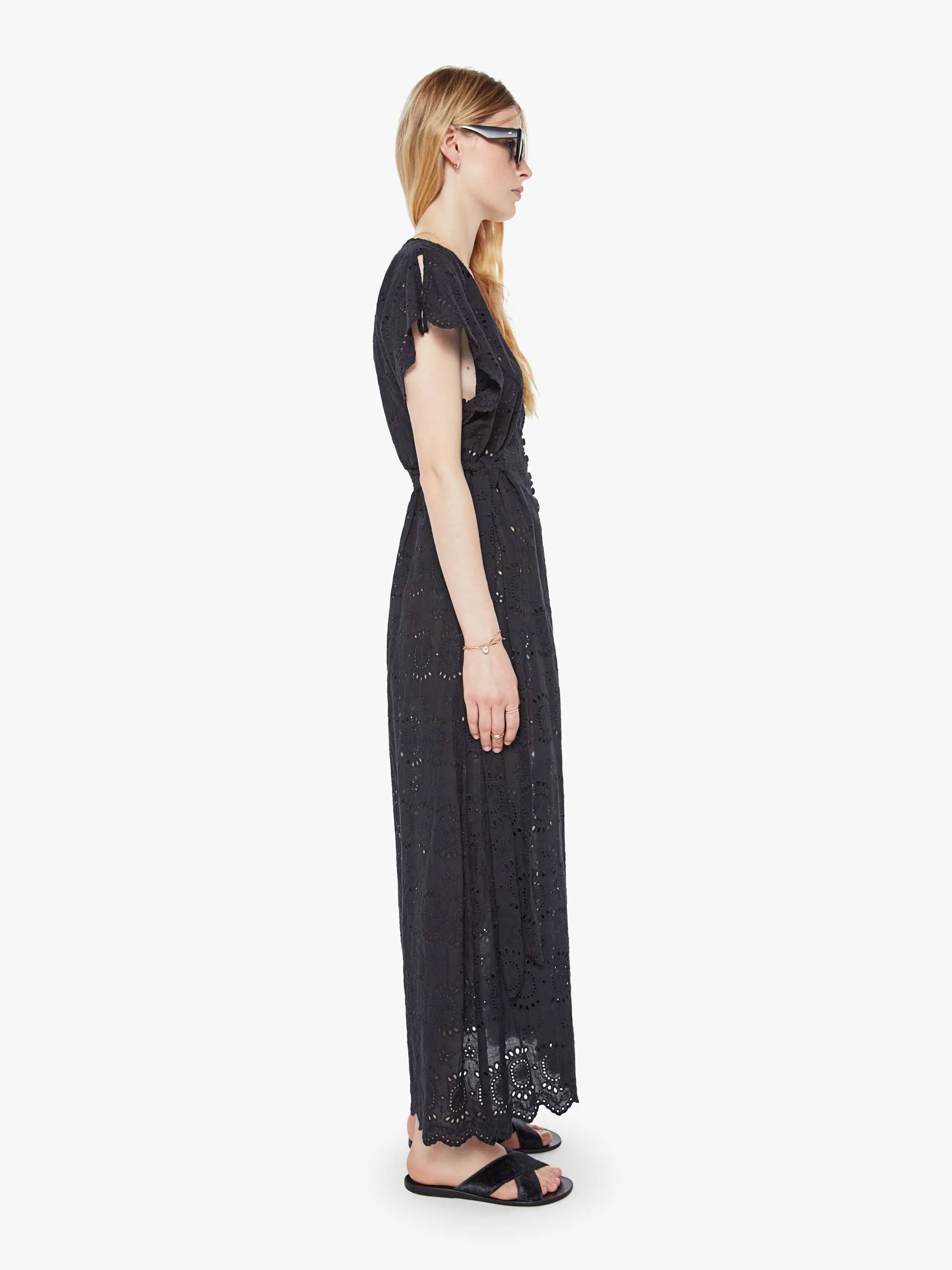 Natalie Martin Monica Dress - Medallion Embroidery Black - Image 3