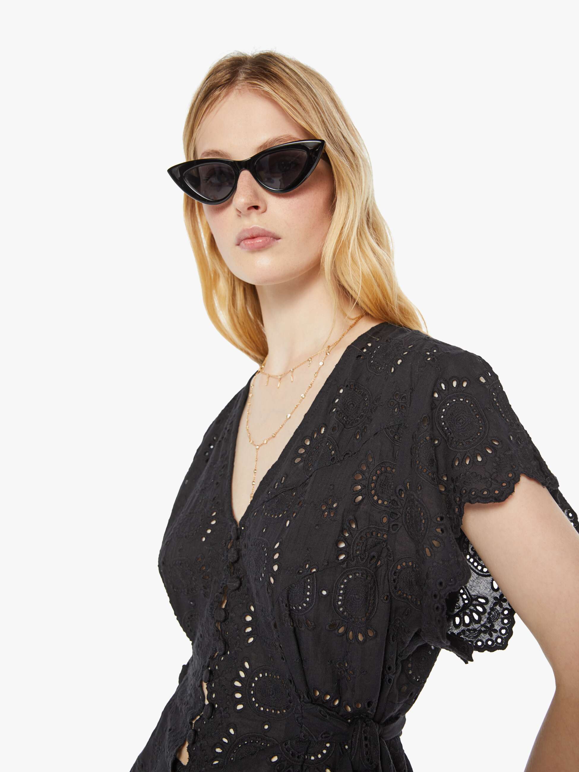 Natalie Martin Monica Dress - Medallion Embroidery Black - Image 5