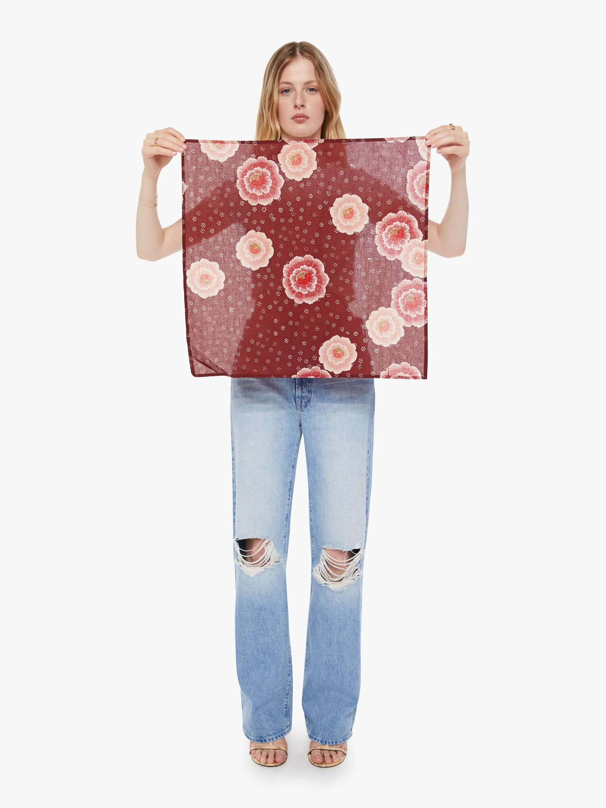 Natalie Martin Square Scarf - Poppy Cherry