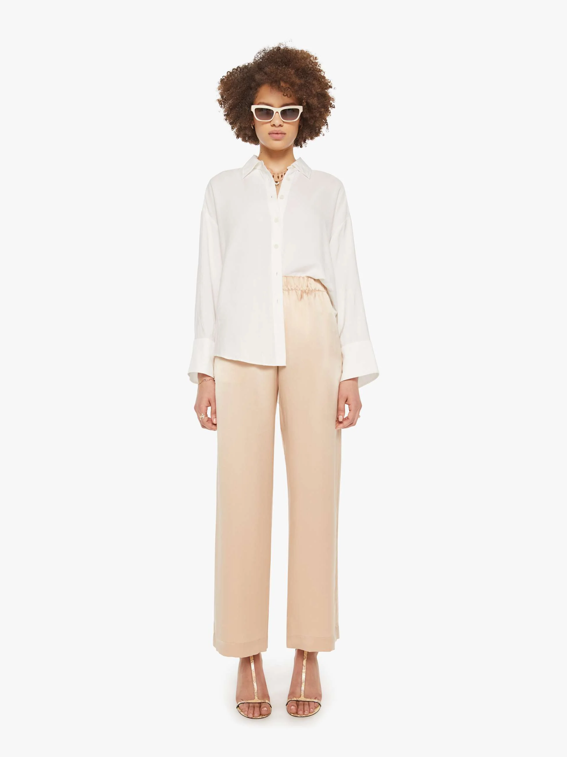 SABLYN Benton Slouchy Long Sleeve Button Down - White - Image 5