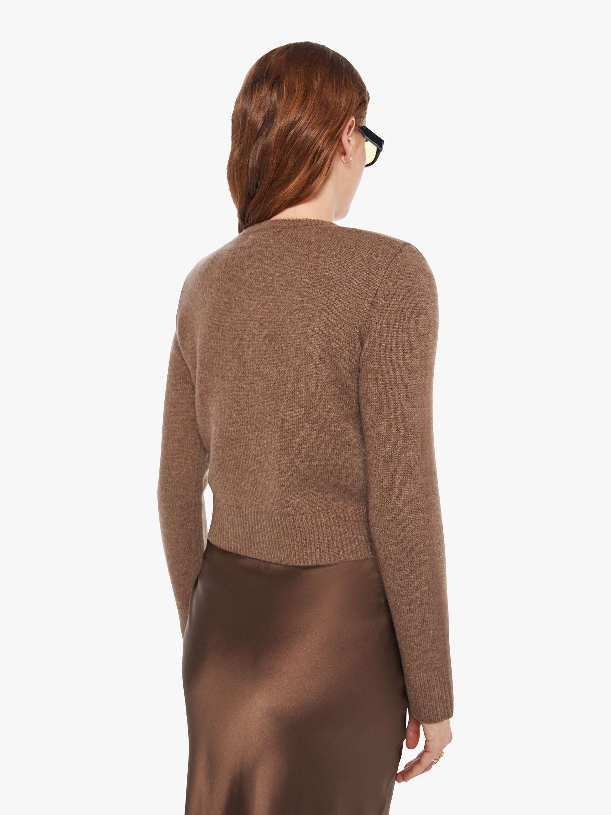 SABLYN Emilia Shoulder Pad Cardigan - Swiss Brown - Image 3