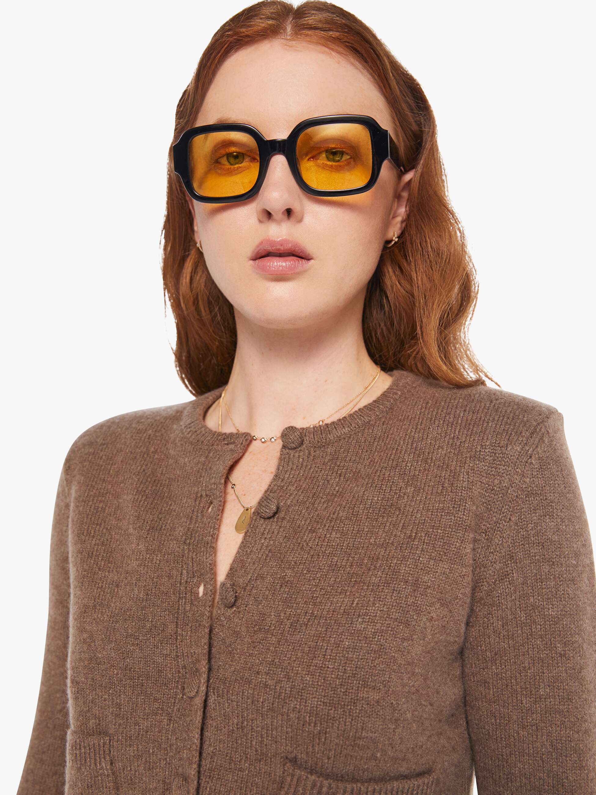 SABLYN Emilia Shoulder Pad Cardigan - Swiss Brown - Image 5