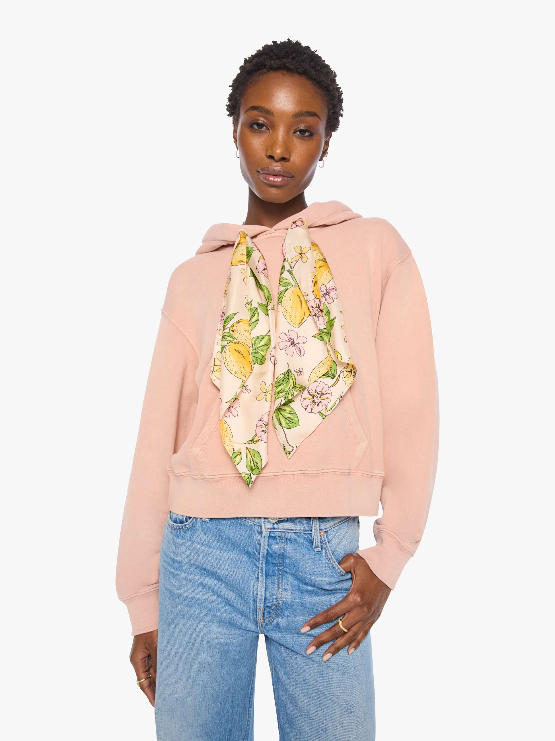 The Shrunken Boxy Cravat Hoodie - Mahogany Rose - Image 2