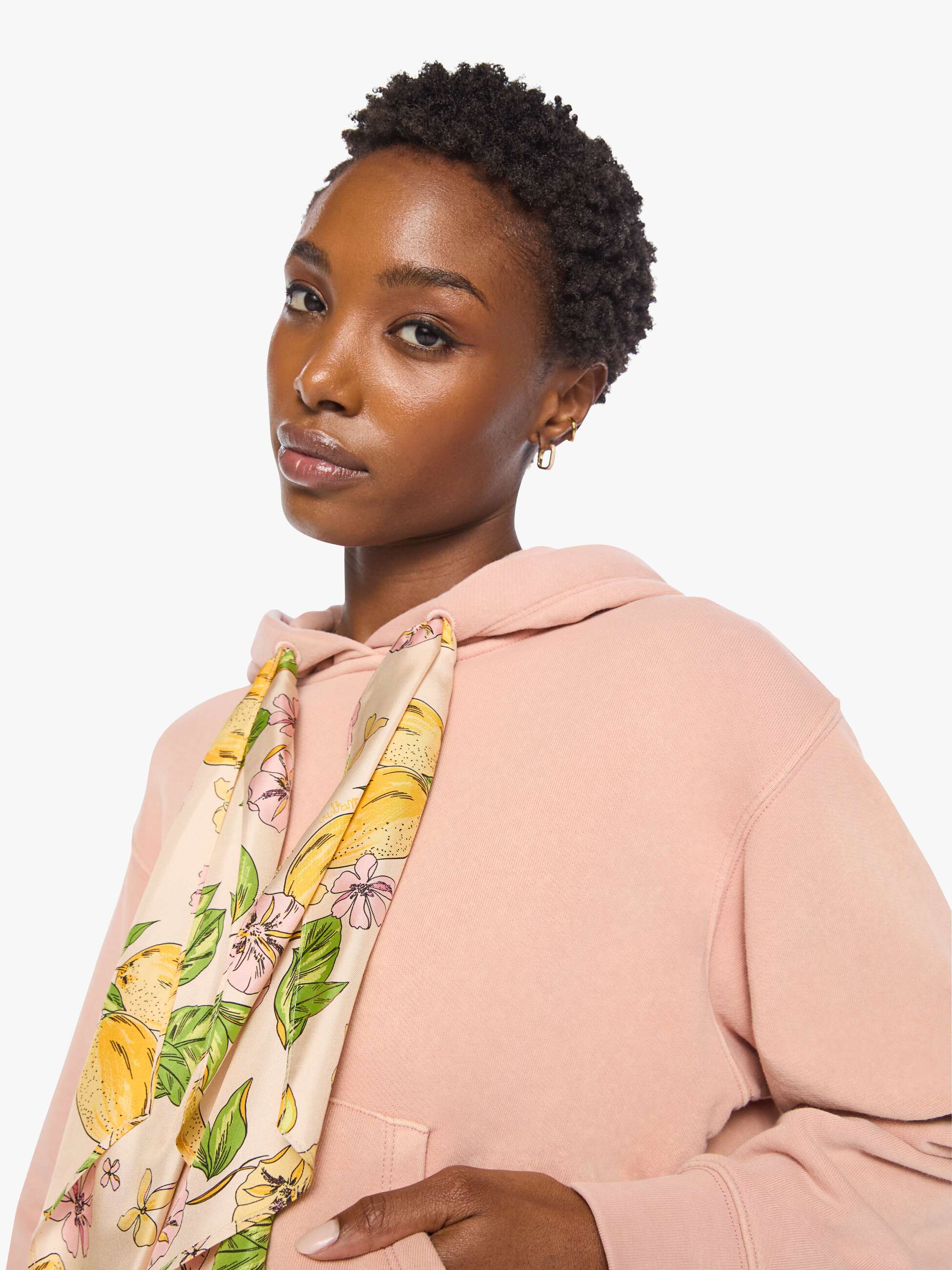 The Shrunken Boxy Cravat Hoodie - Mahogany Rose - Image 5