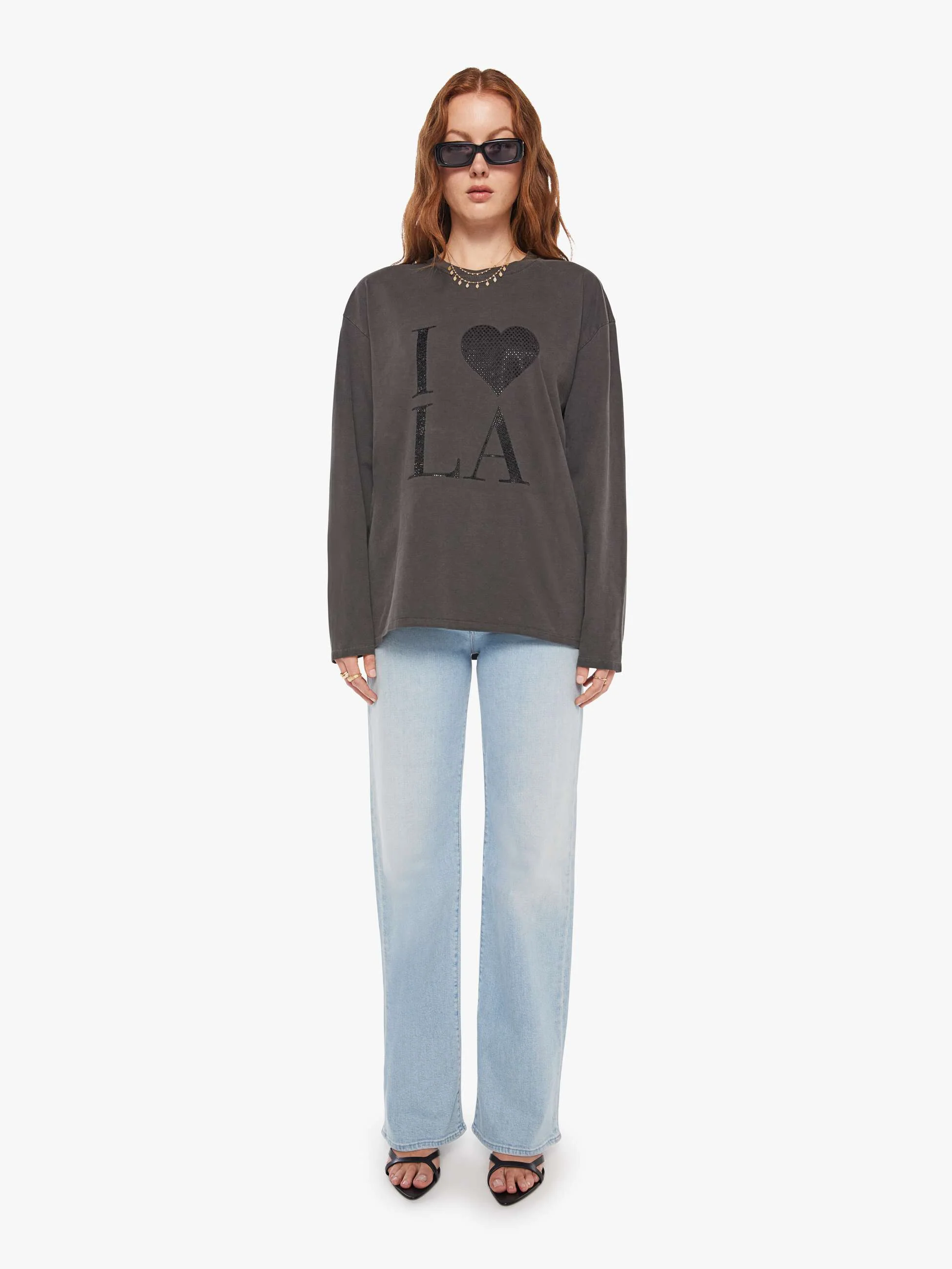 SPRWMN I Love LA Sweatshirt - Vintage Black - Image 5