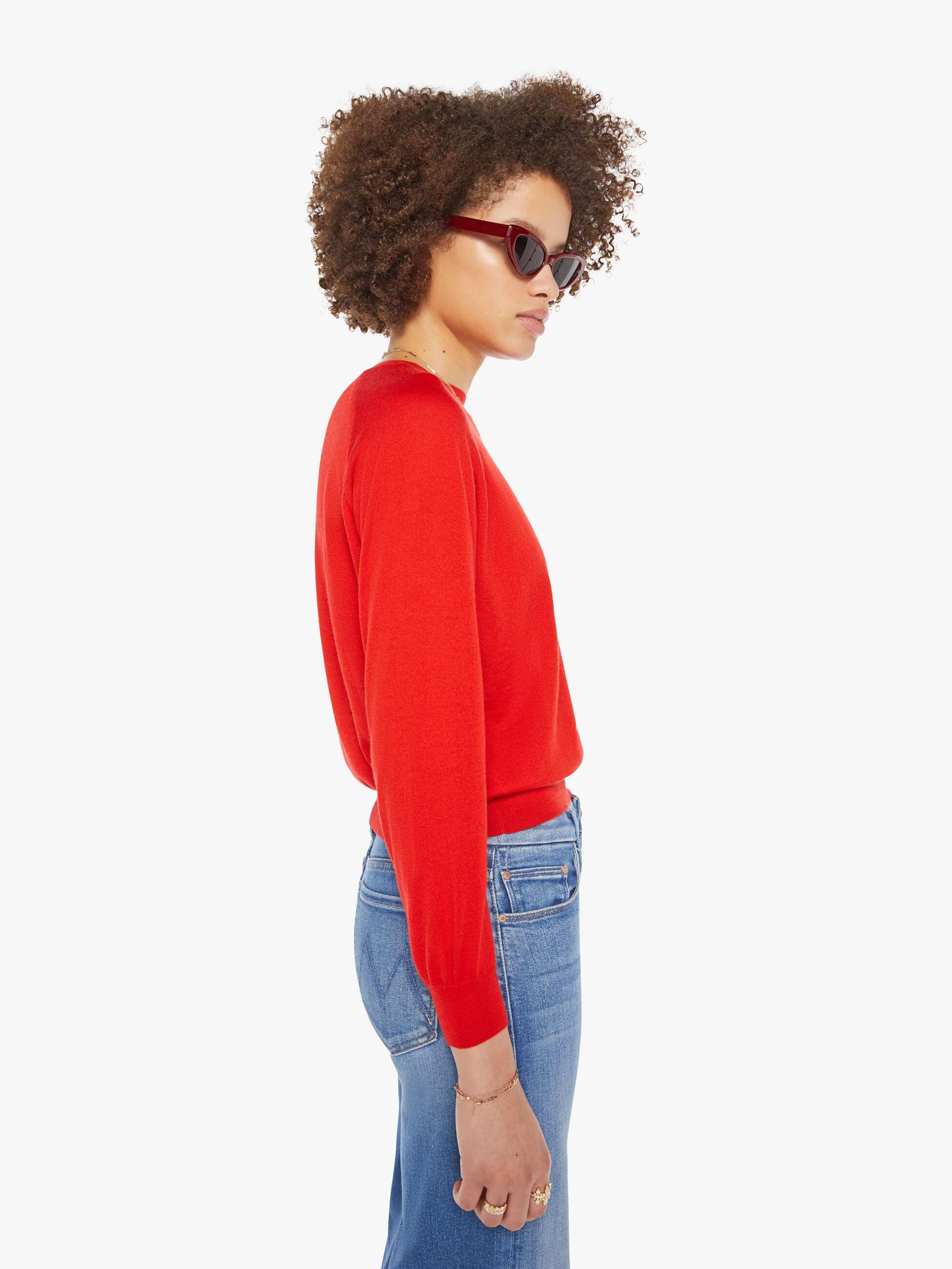 SPRWMN L/S Raglan Sweater - Red - Image 3