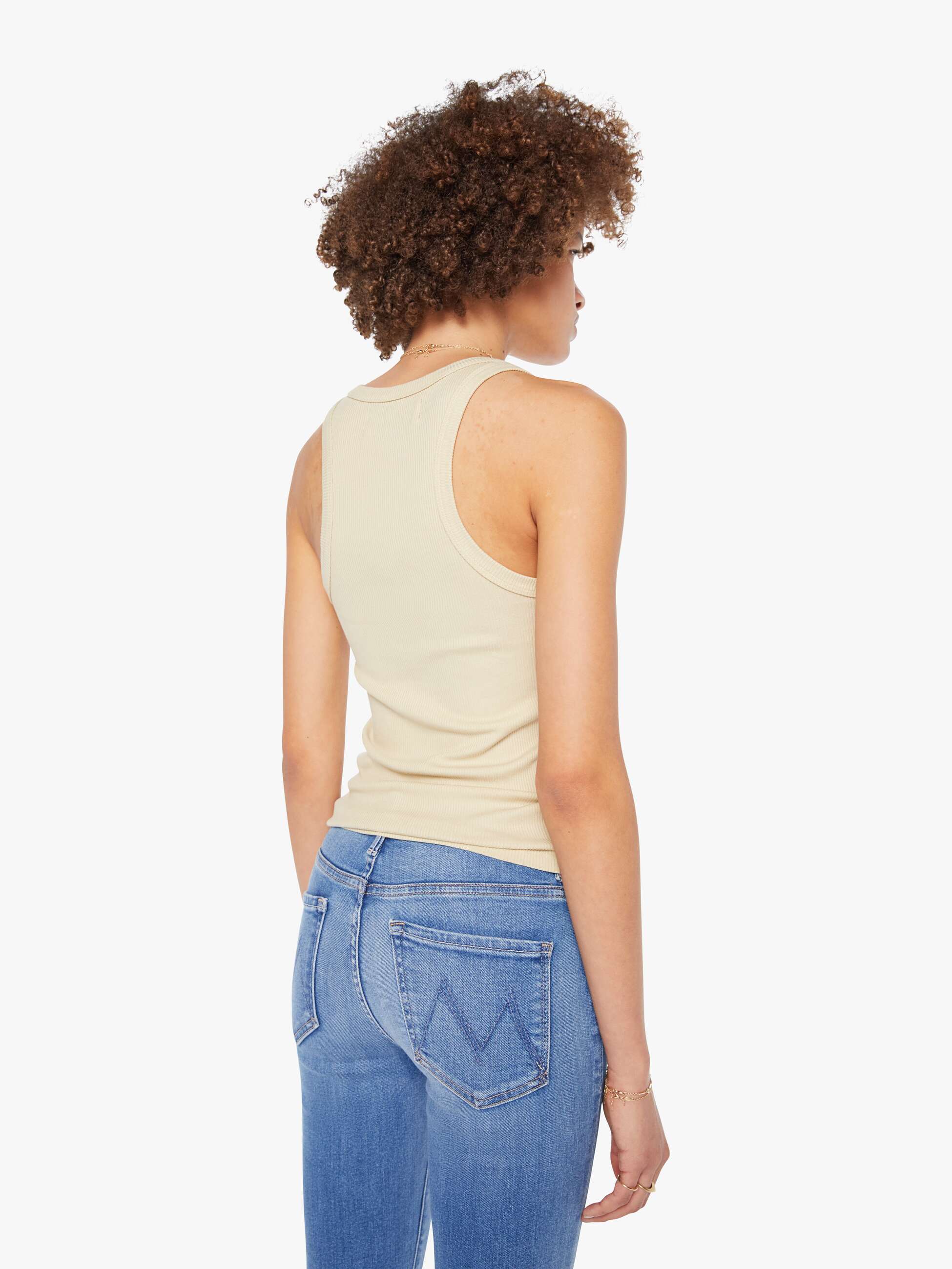 SPRWMN Rib Fitted Scoop Tank - Pistachio - Image 4