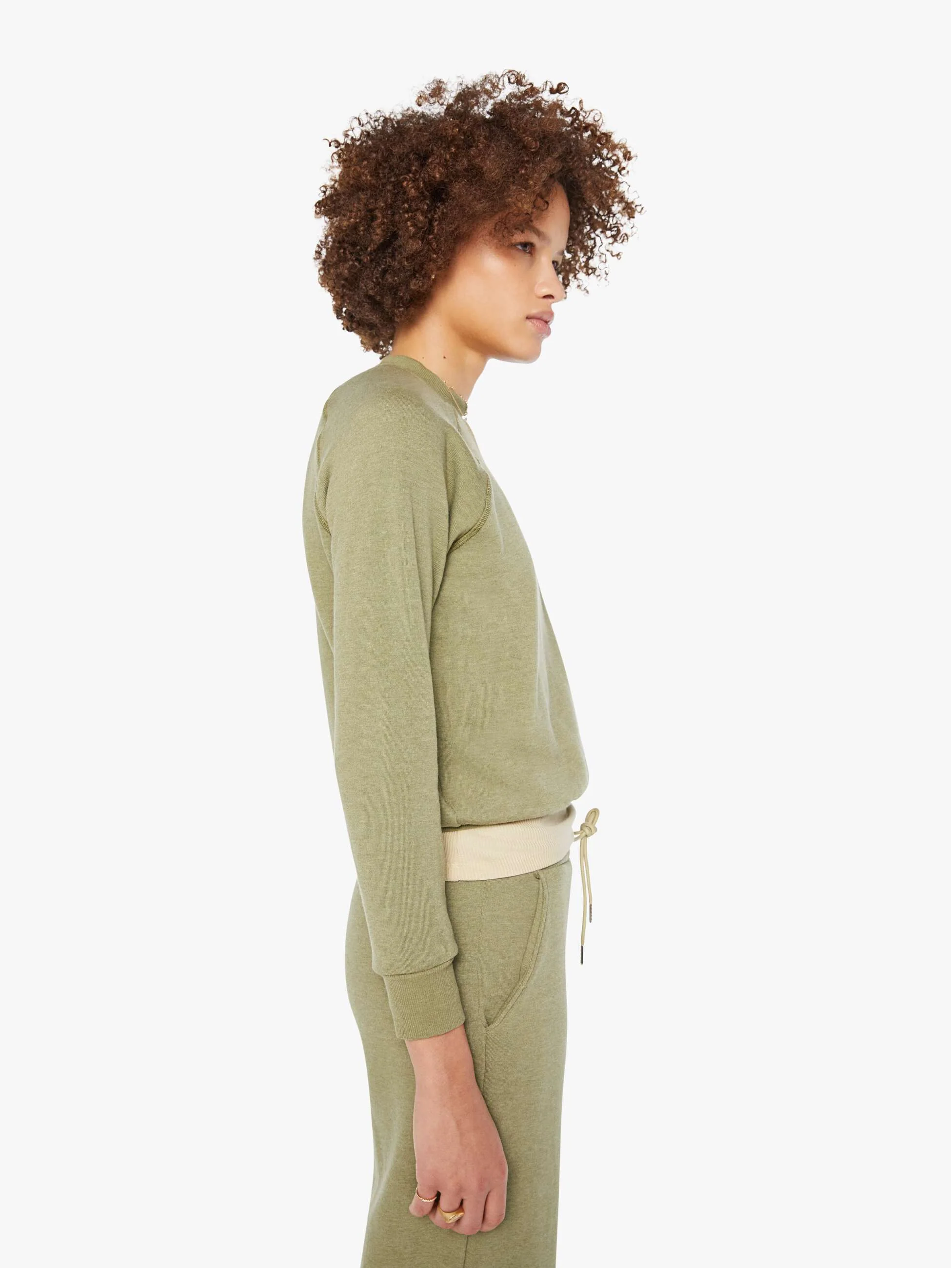 SPRWMN Shrunken Raglan Sweatshirt - Basil - Image 3