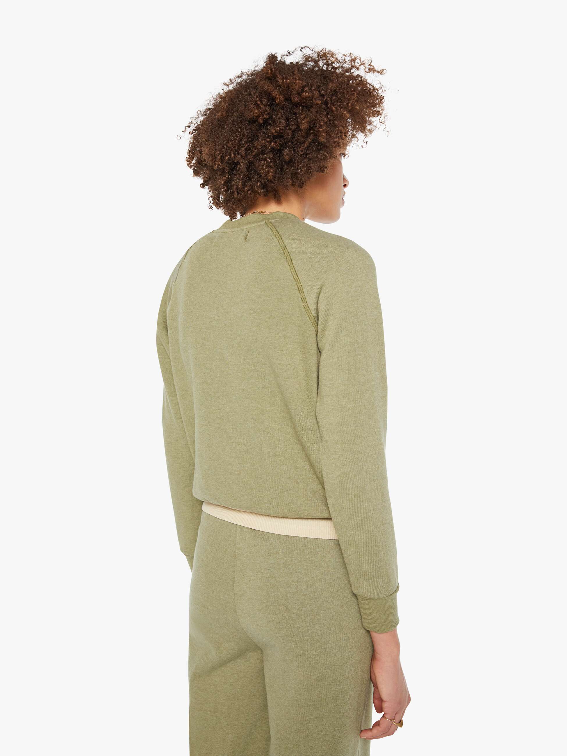 SPRWMN Shrunken Raglan Sweatshirt - Basil - Image 4