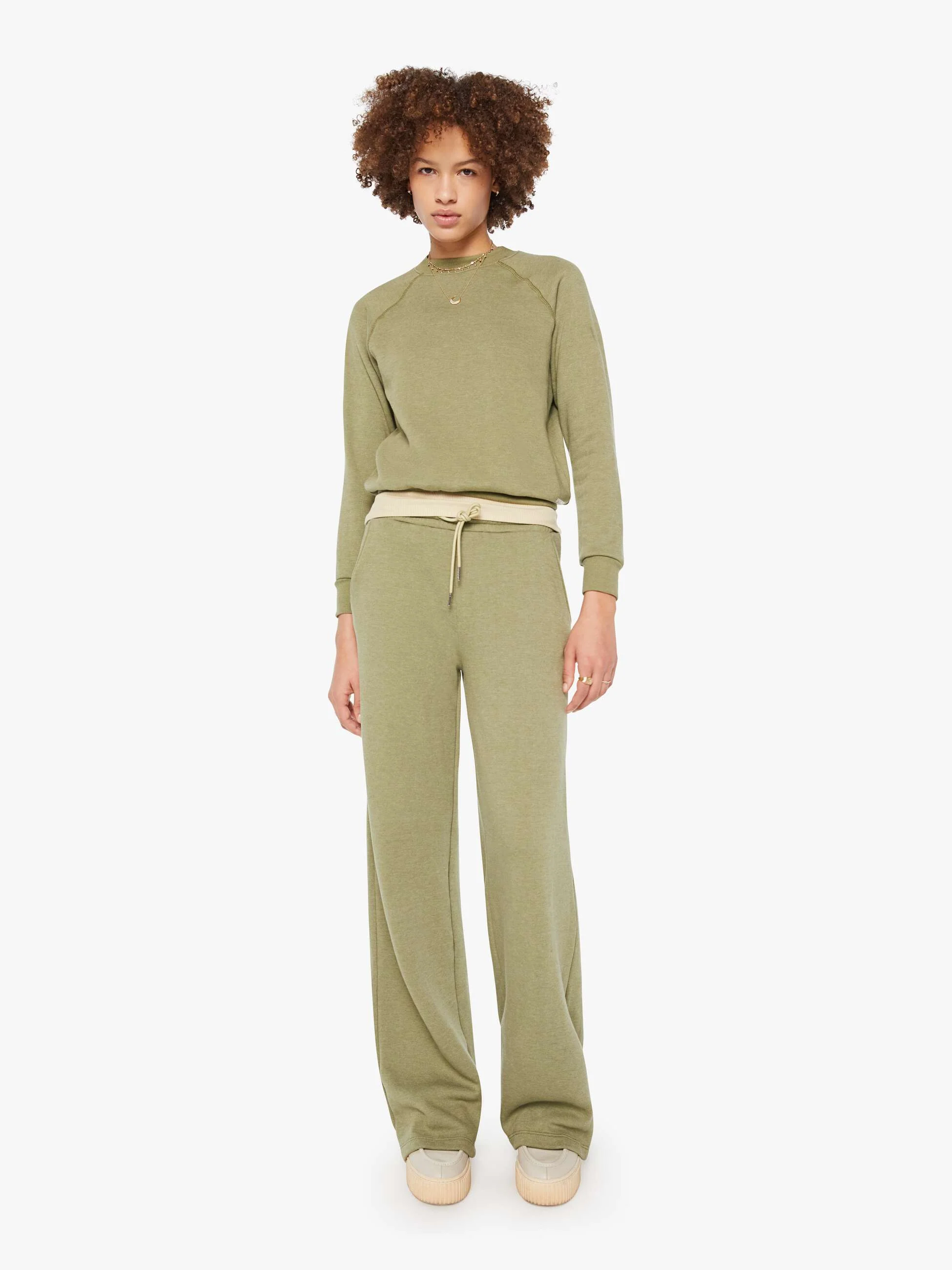 SPRWMN Shrunken Raglan Sweatshirt - Basil - Image 5