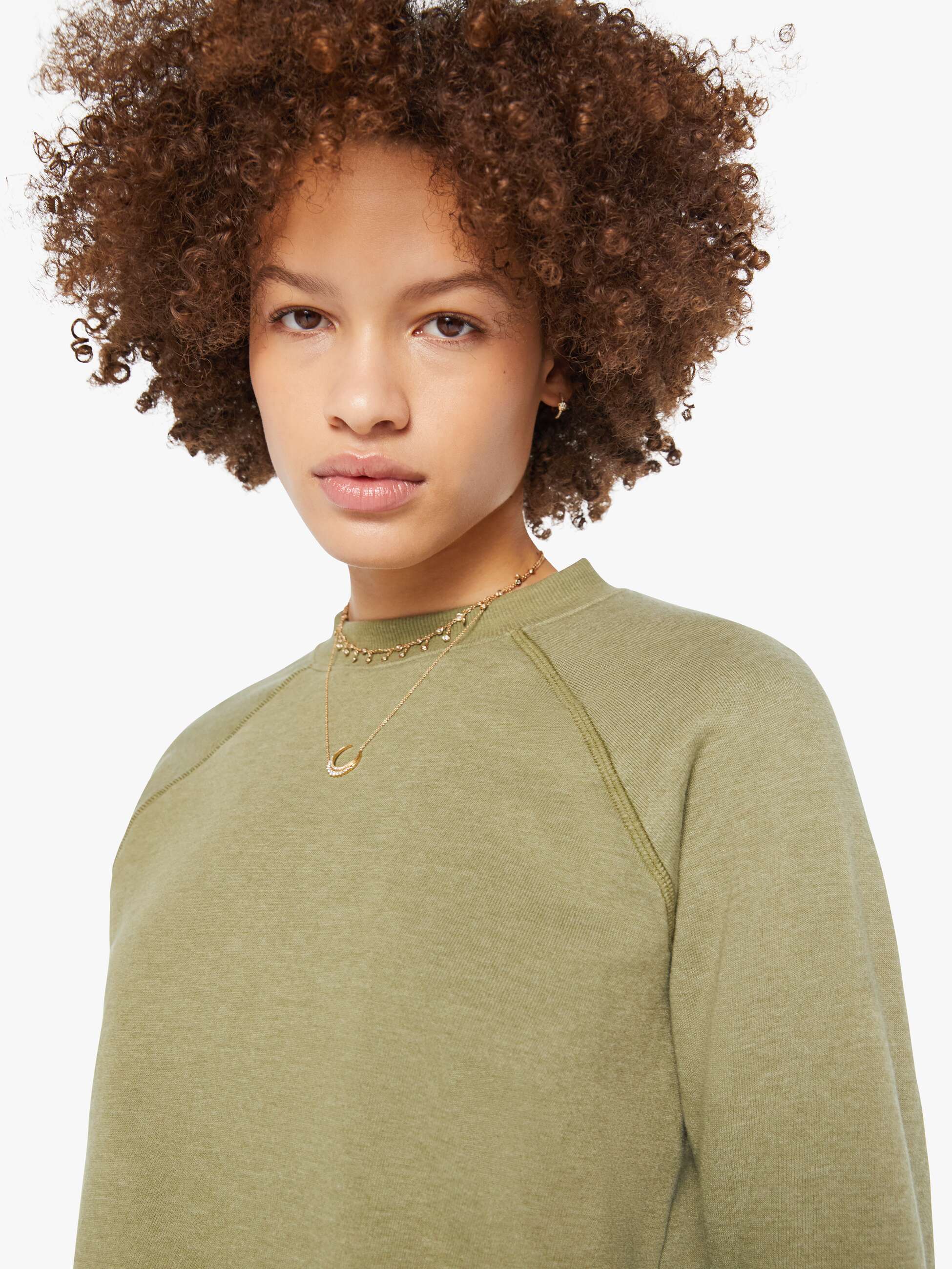 SPRWMN Shrunken Raglan Sweatshirt - Basil - Image 6