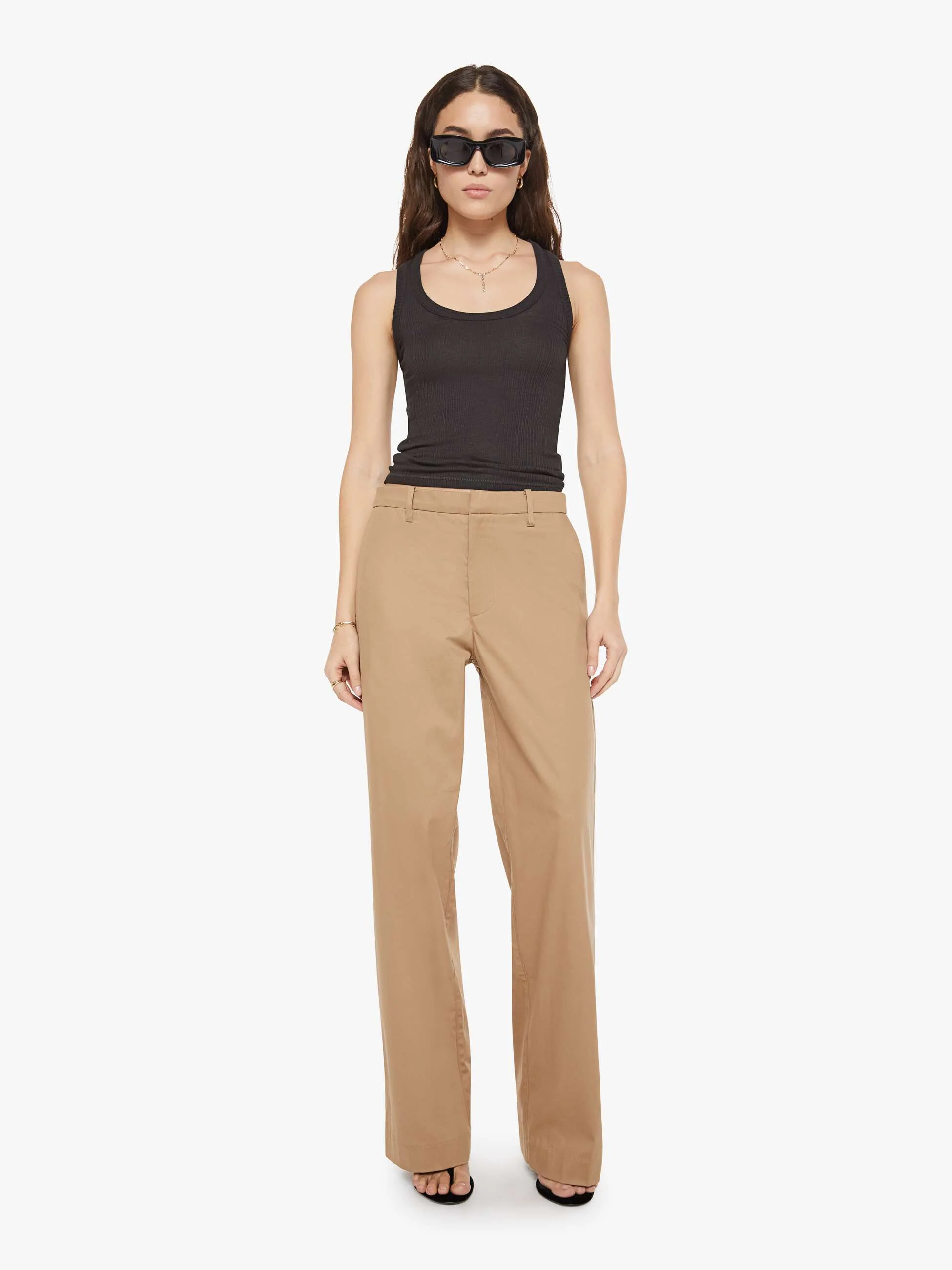 SPRWMN Straight Leg Trousers - Khaki - Image 2