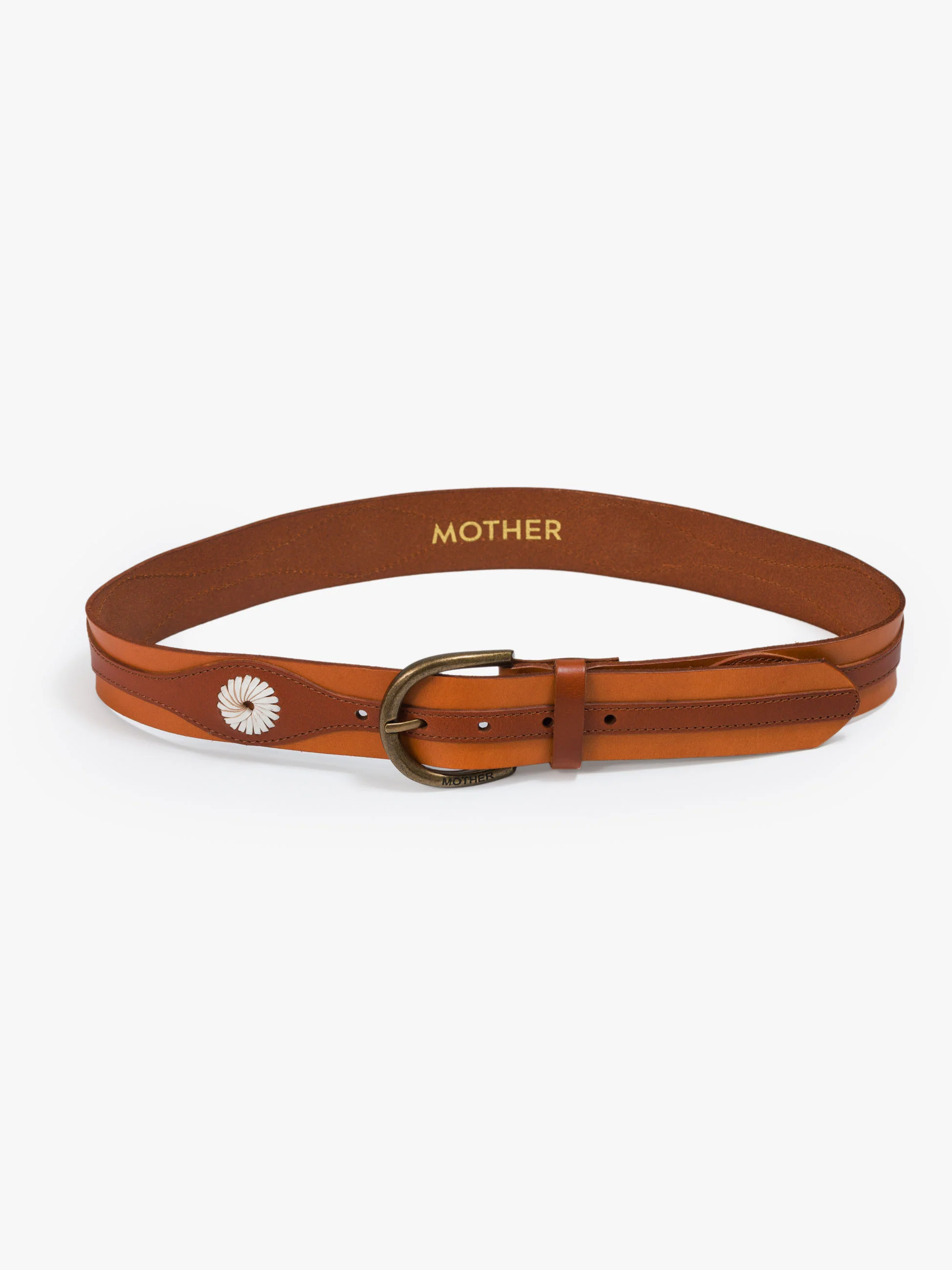 The 2 Tone Leather Belt - Natural And Cognac