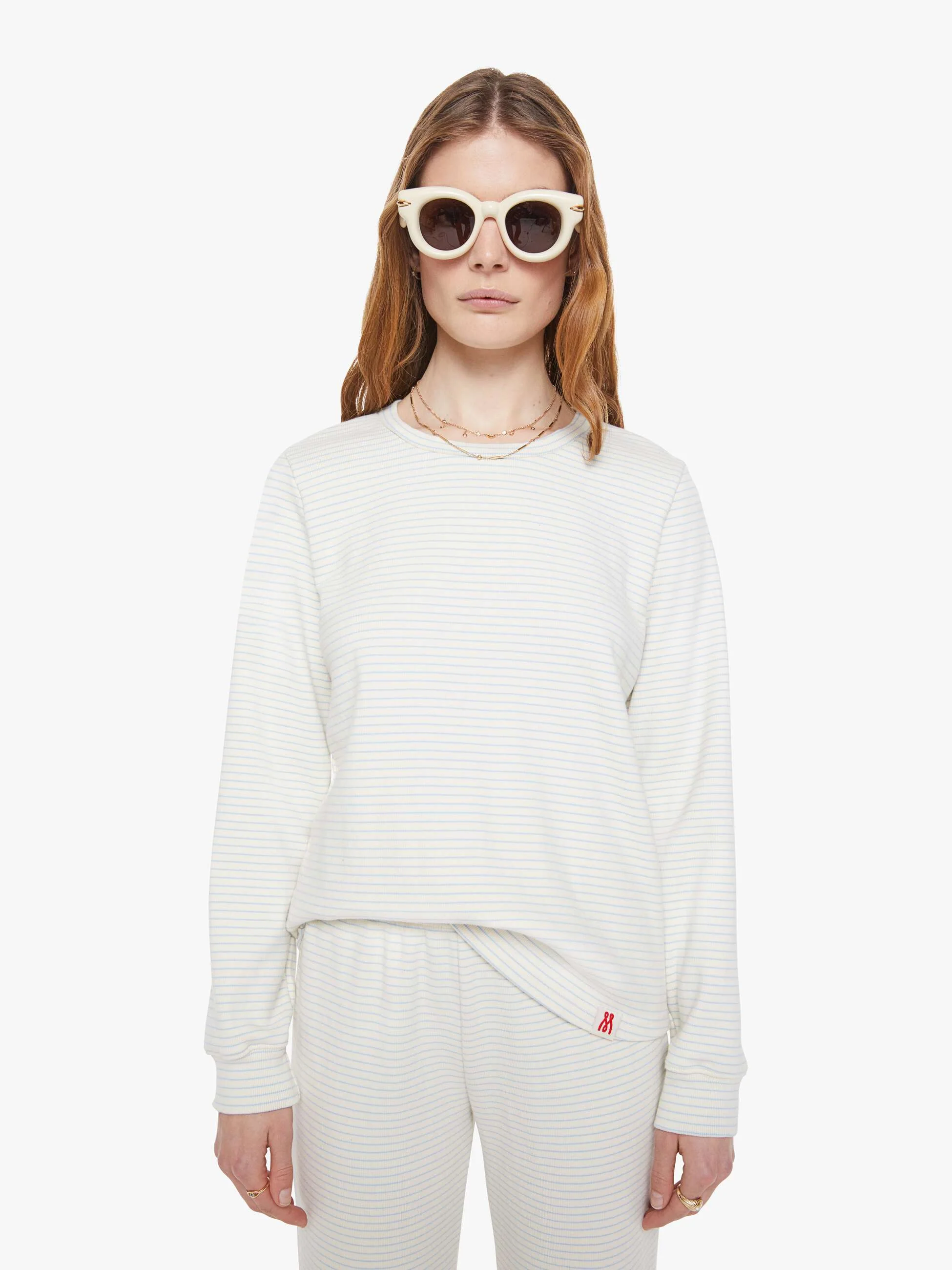 The L/S Boxy Goodie Goodie - White And Blue