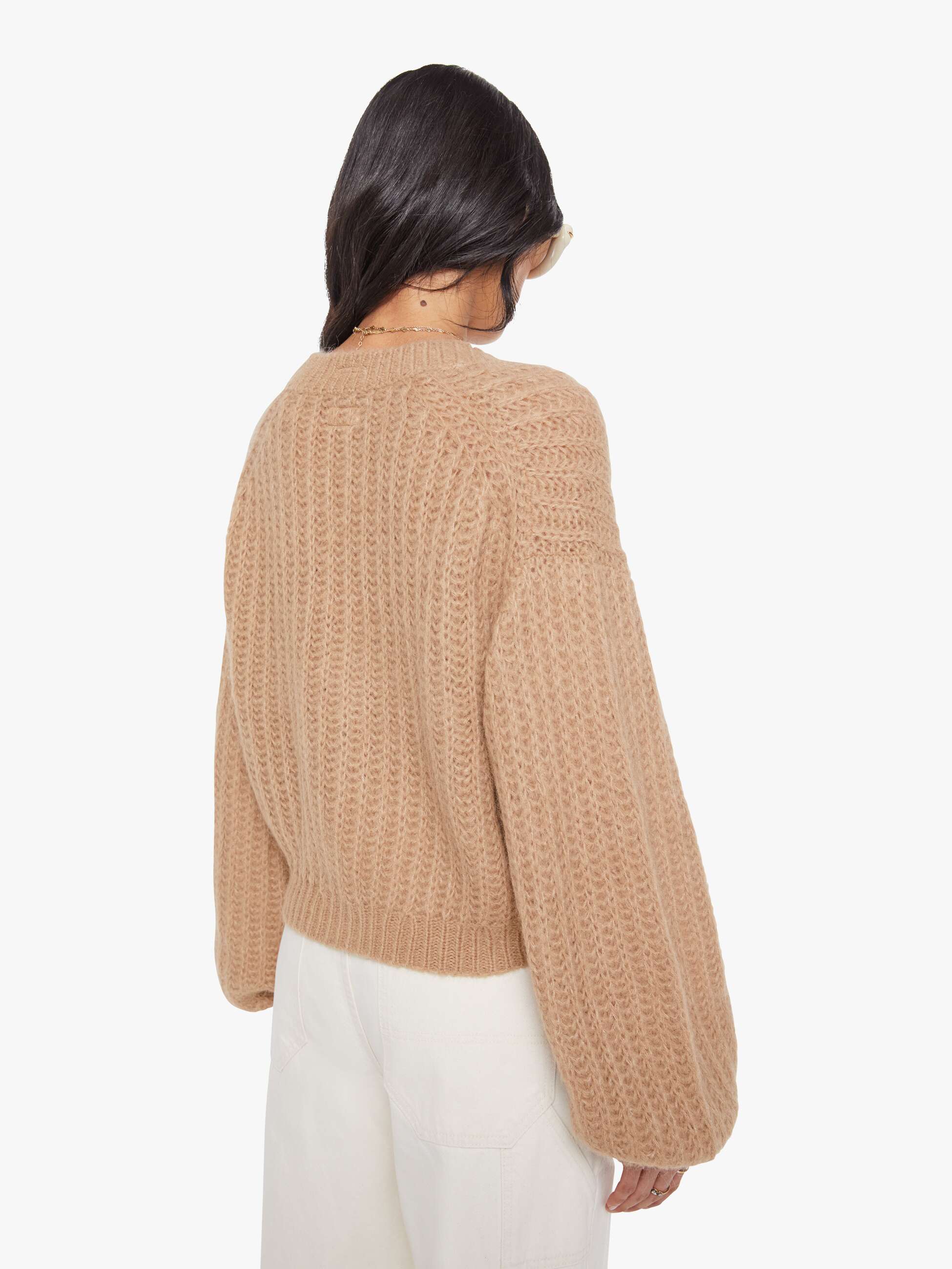 The Puffy Sleeve Varsity Cardigan - Cotton Candy - Image 3
