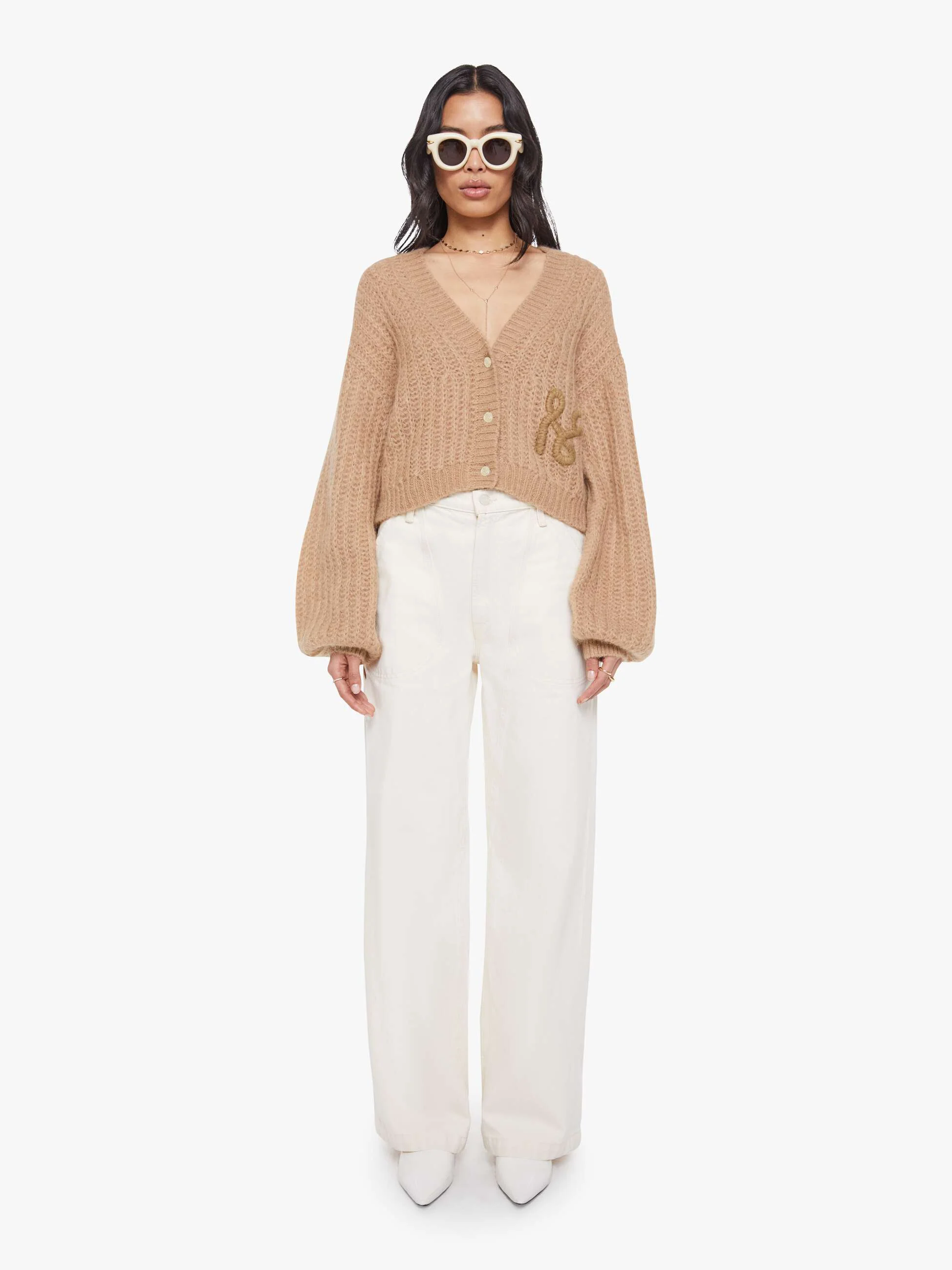 The Puffy Sleeve Varsity Cardigan - Cotton Candy - Image 4